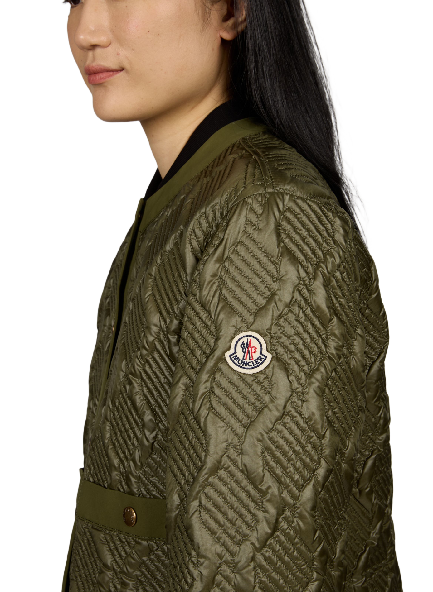 Gepolsterte Daunenjacke Libellule mit Rundhalsausschnitt MONCLER Grun
