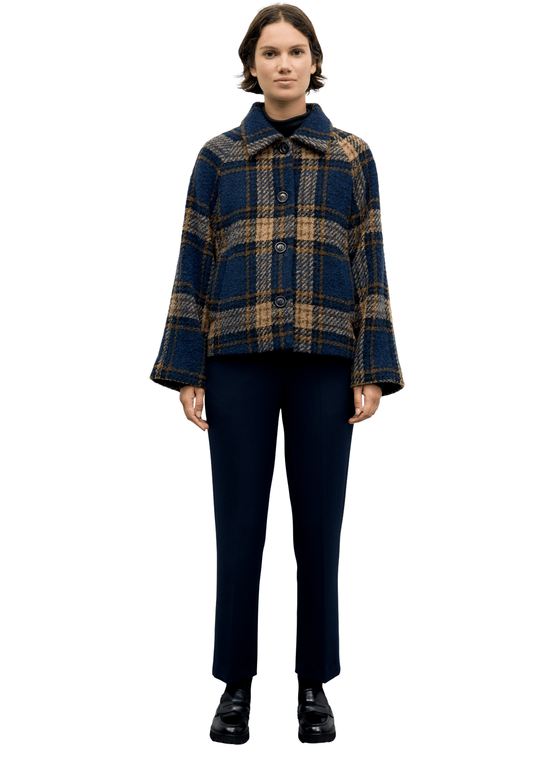 Manteau court à carreaux - almy GERARD DAREL Bleu