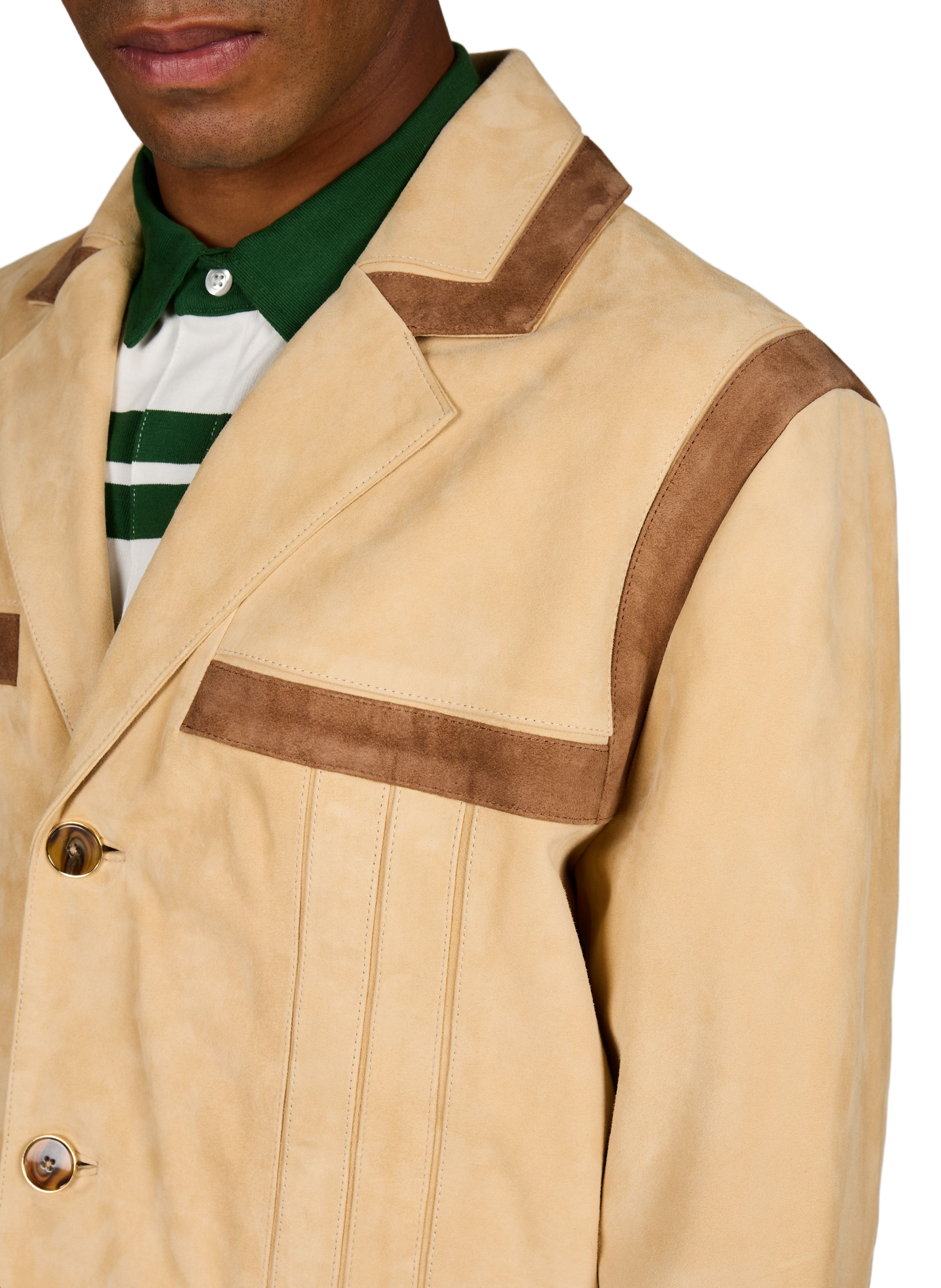 Veste blazer en cuir DROLE DE MONSIEUR Beige