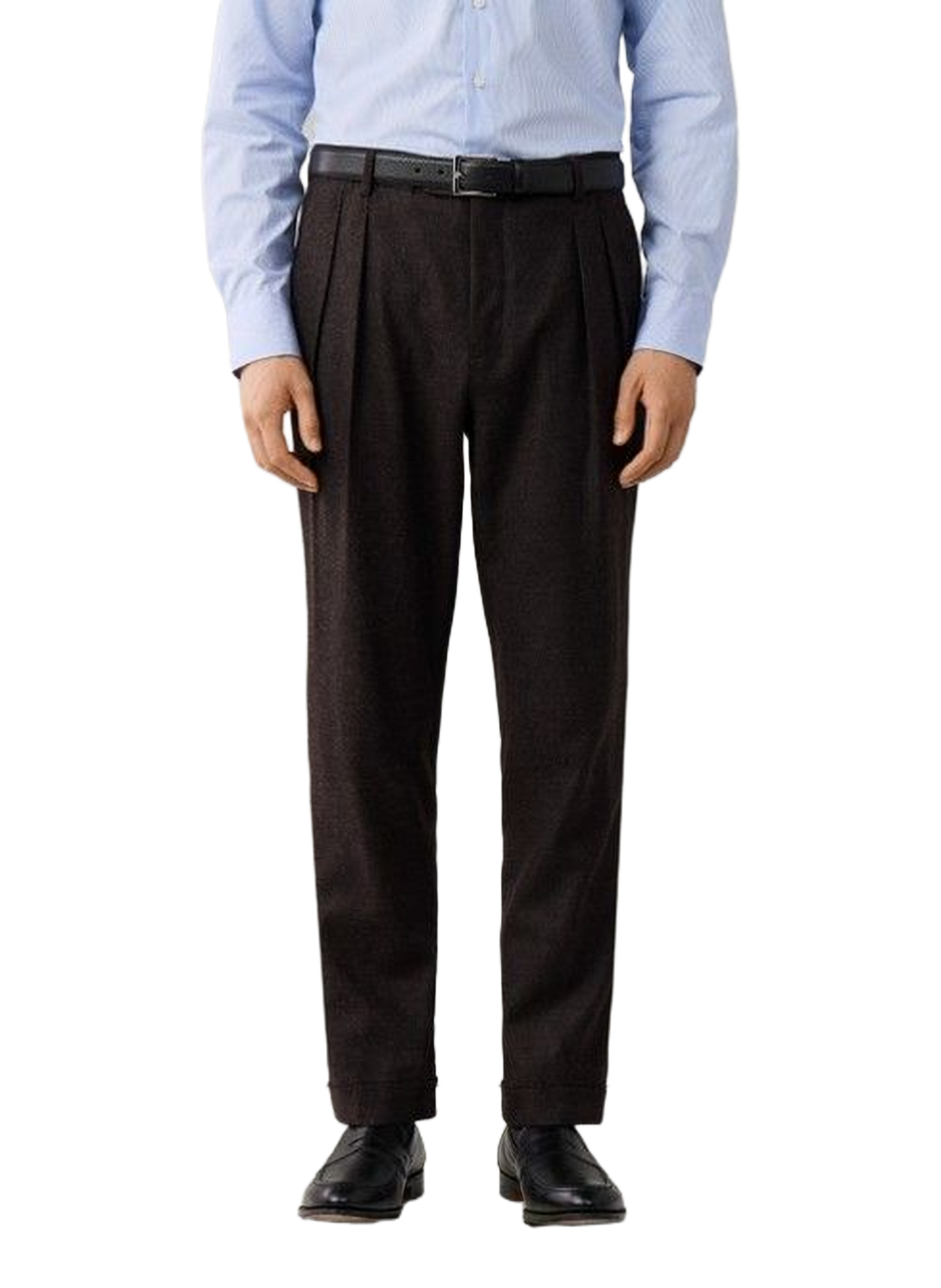 Pantalon à pinces droit uni HACKETT Marron