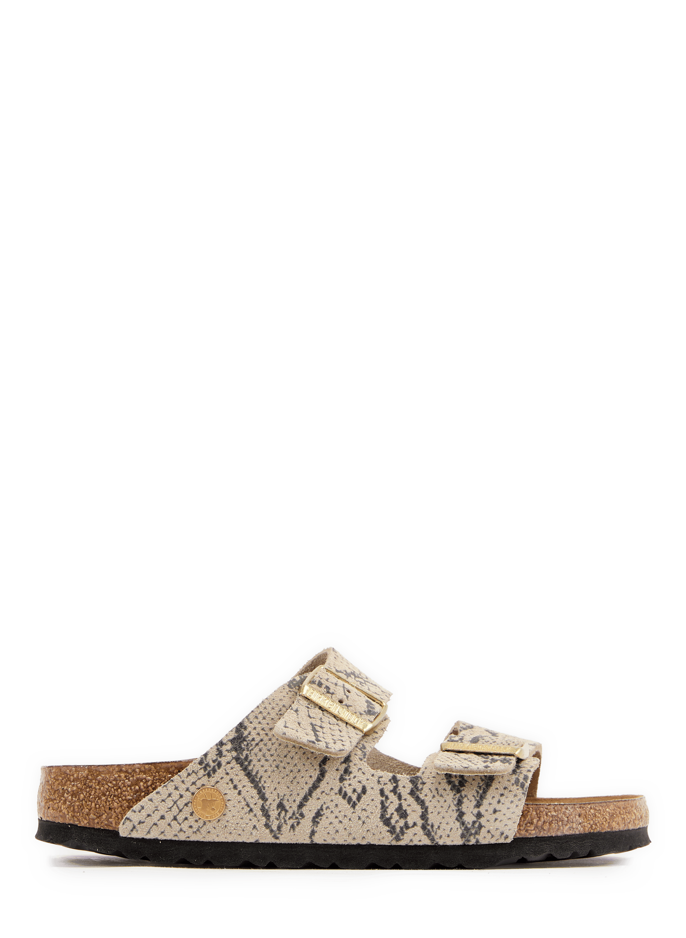 Sandalen met gespen van leer BIRKENSTOCK Beige