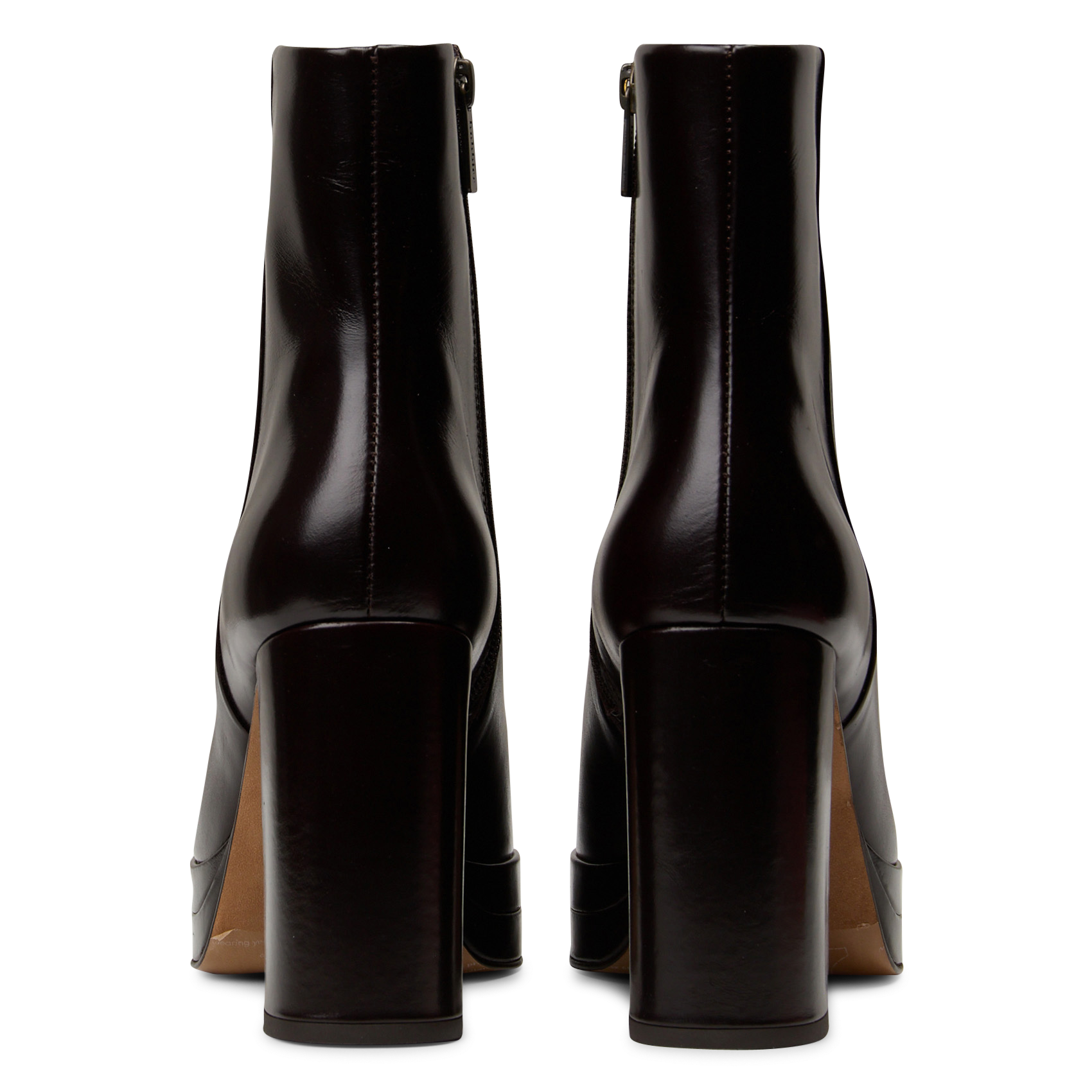 Bottines zippées en cuir adele BOBBIES Marron