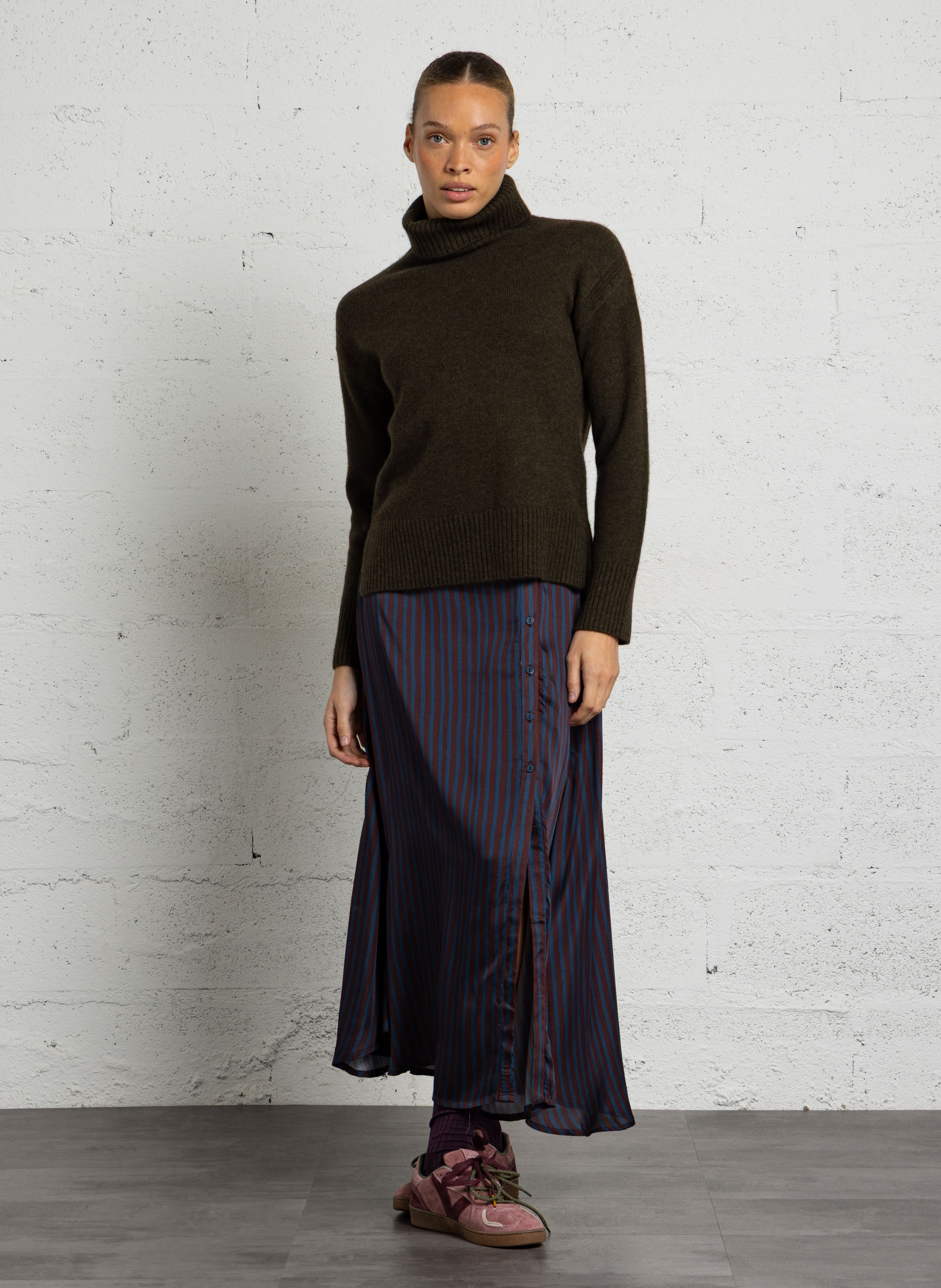 Pull col roulé droit en laine arnold MAISON 123 Kaki