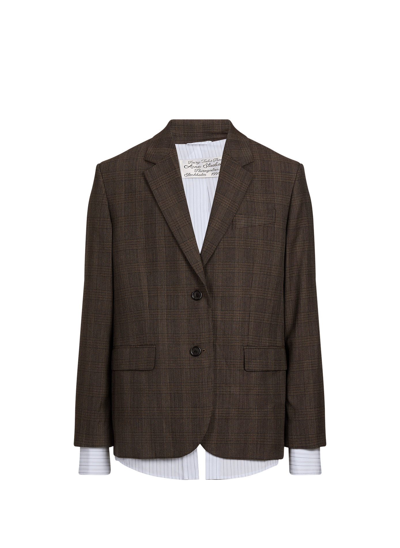 Straight-fit patterned blazer in a wool blend ACNE STUDIOS Brown