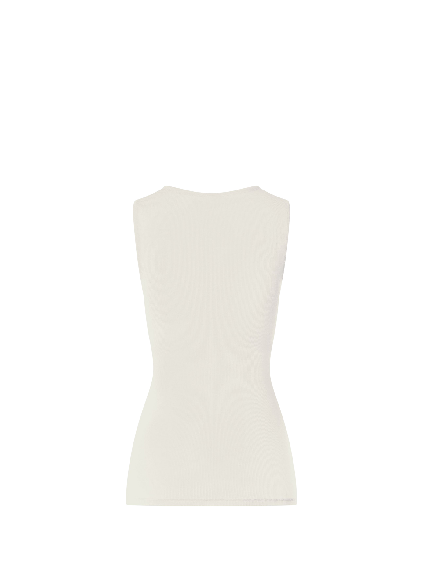Fitted wool and silk lace-trimmed crew-neck tank top HANRO White