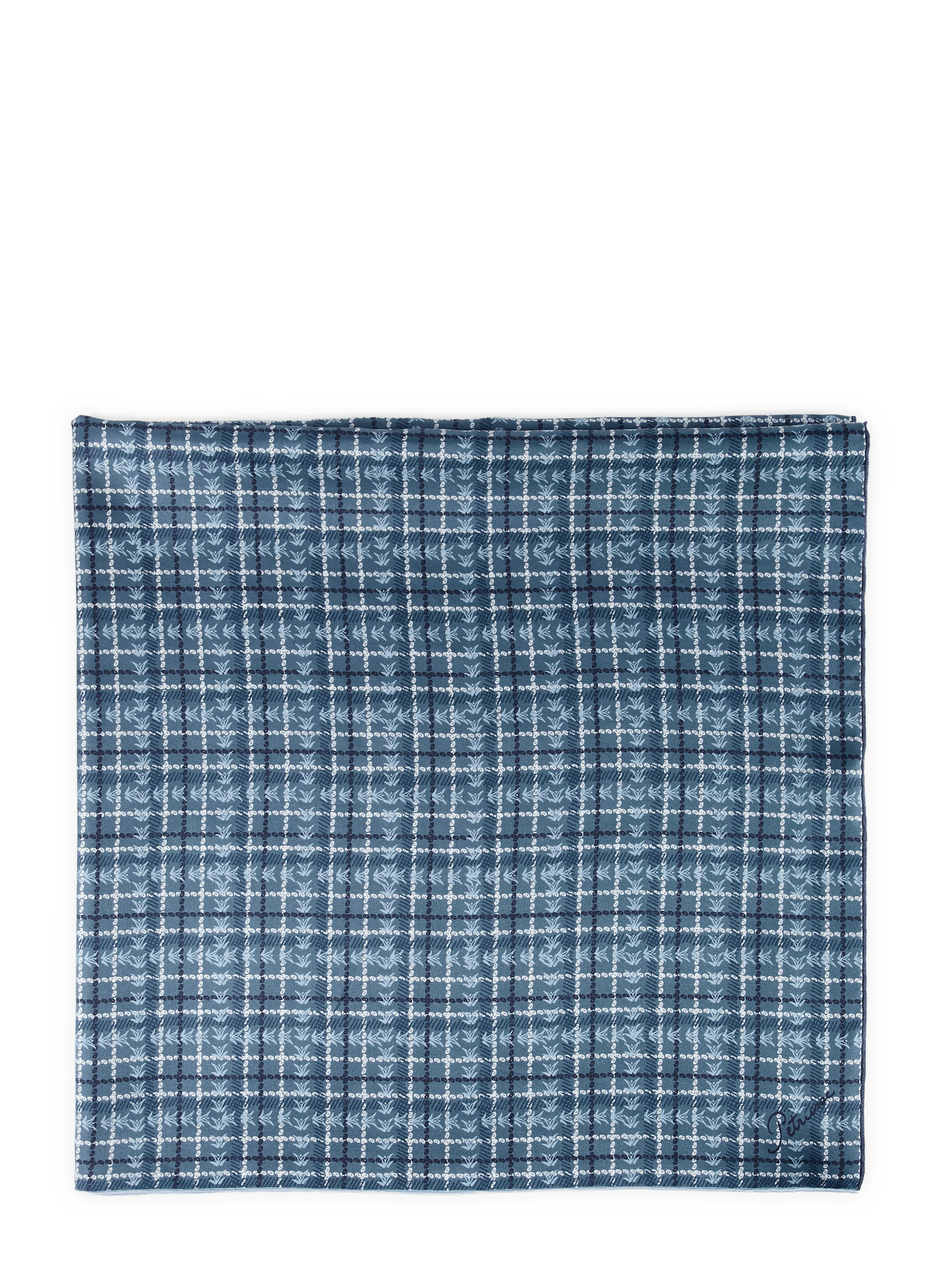 Schal mit Muster und Fransen PETRUSSE Blau