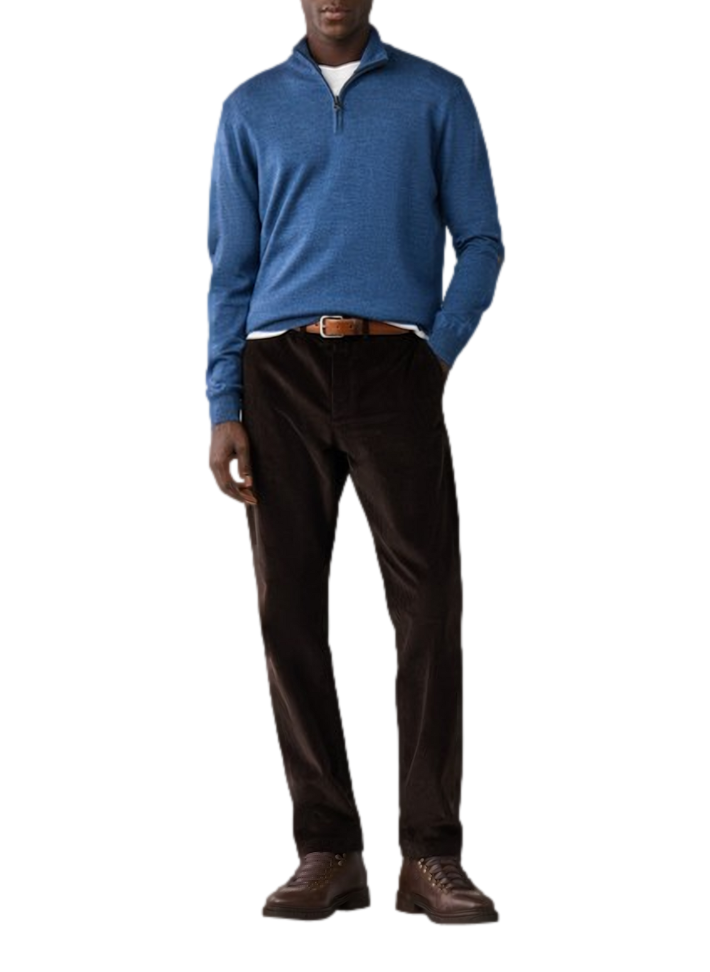 Merino wool zip-neck jumper FACONNABLE Blue