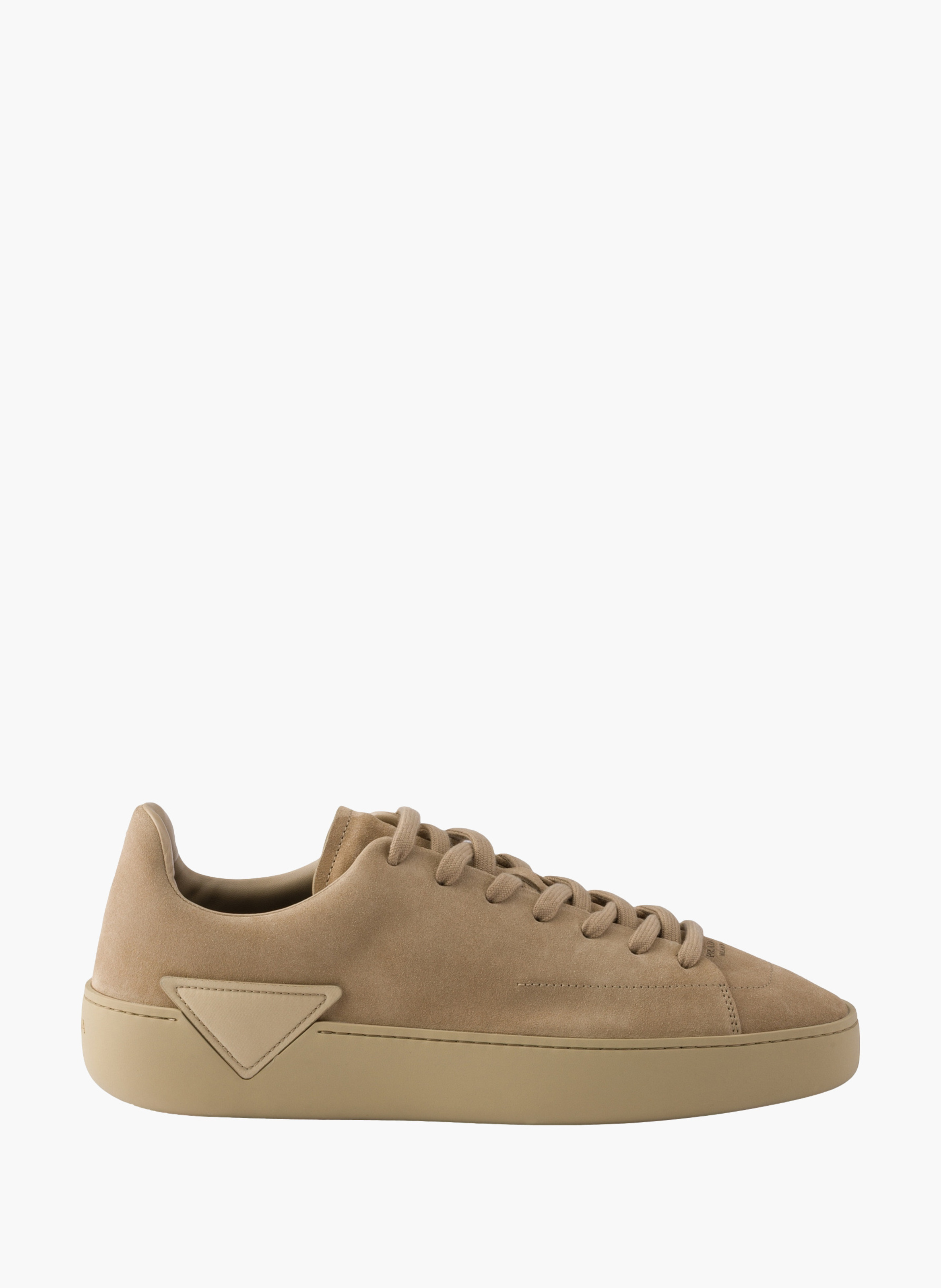 Baskets en cuir velours prada court PRADA Beige