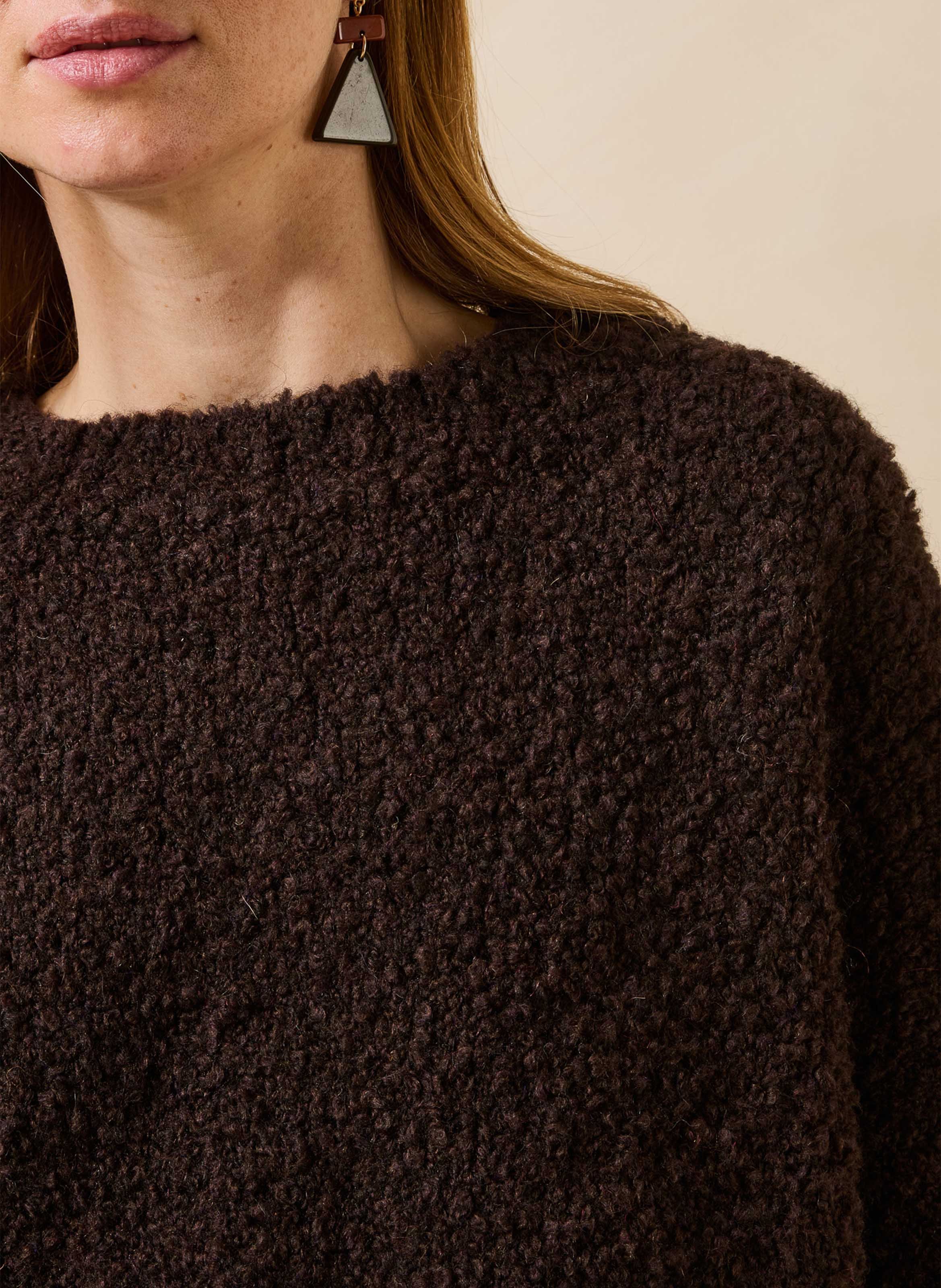 Oversized trui van wolmix LA FEE MARABOUTEE Bruin