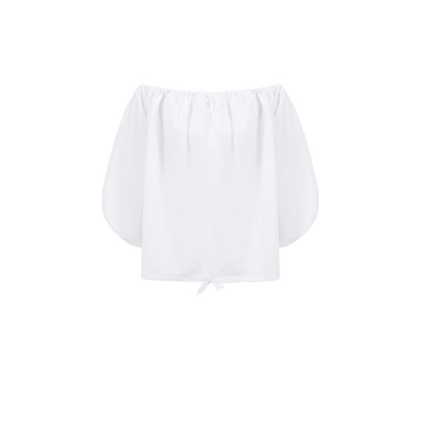 Marques' Almeida Cotton Puff Sleeve Top In White