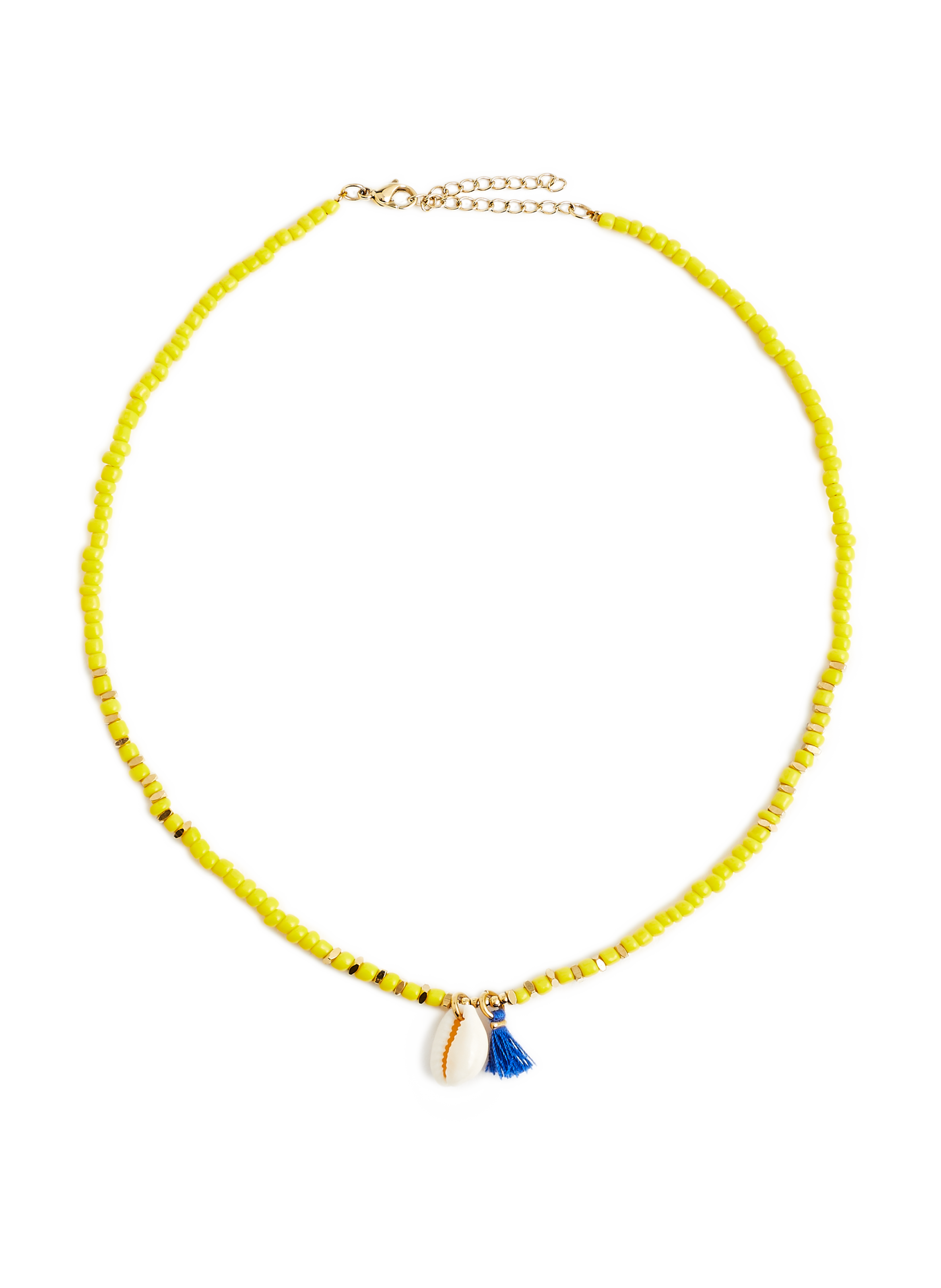 Collier à perles fantaisie et coquillage AU PRINTEMPS PARIS Jaune