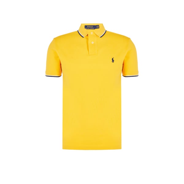 Polo droit en maille piqué de coton