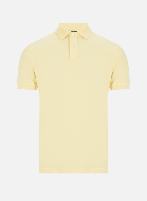 Yellow Cotton Pique Logo Polo ShirtHACKETT 