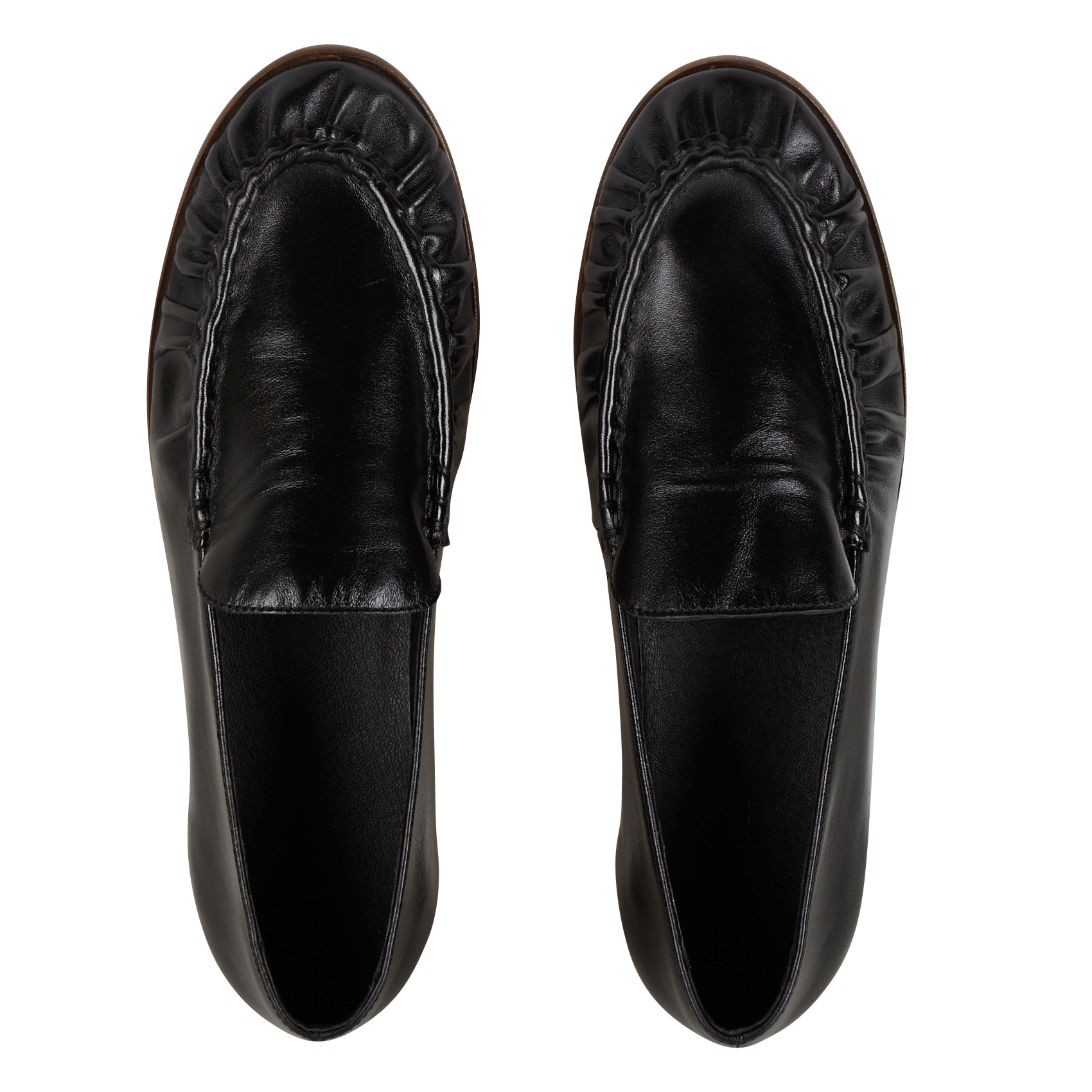 Mocassins plats en cuir ayano Noir
