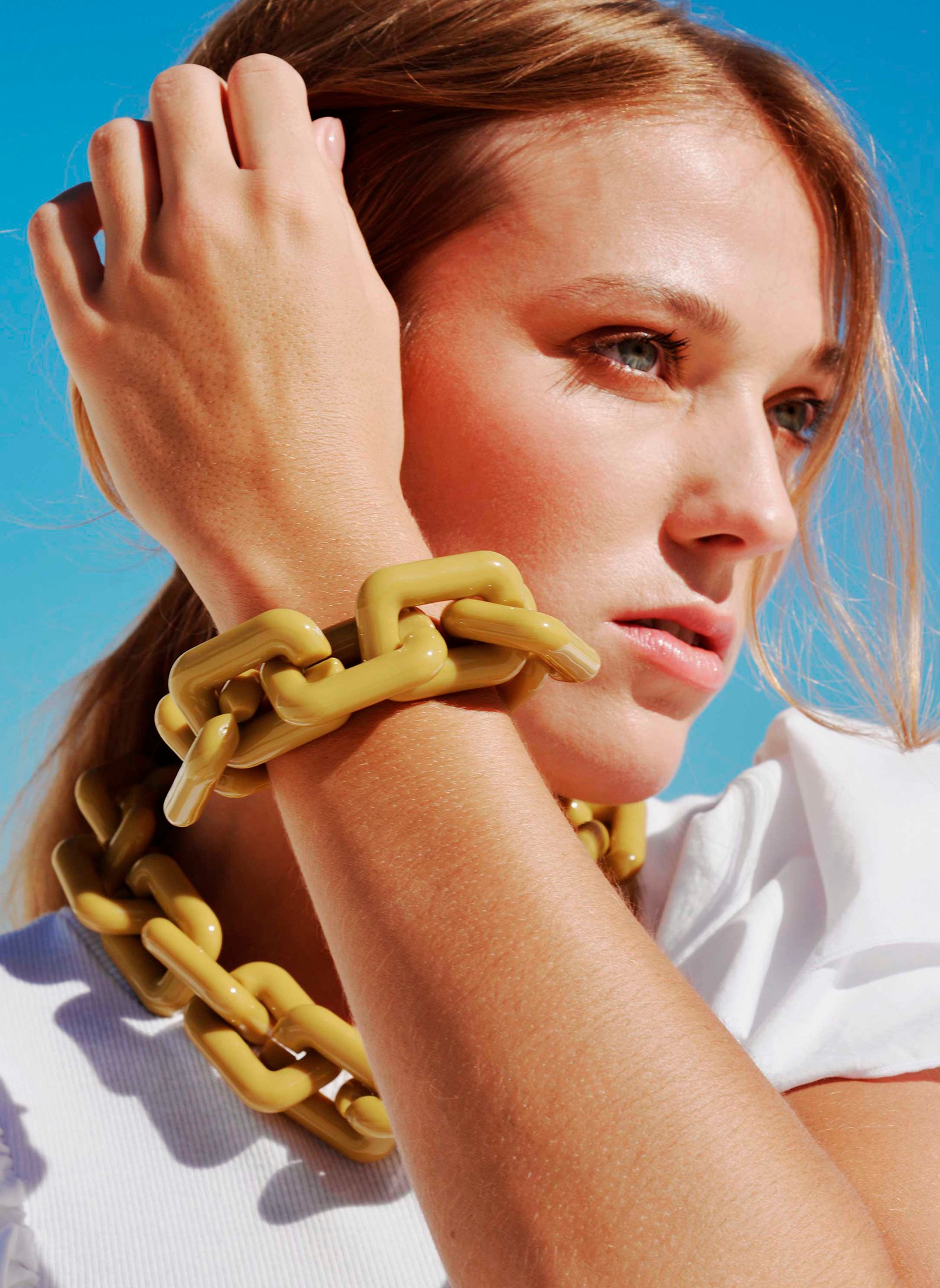 Bracelet grosse maille léger en aluminium booba HIPANEMA Vert