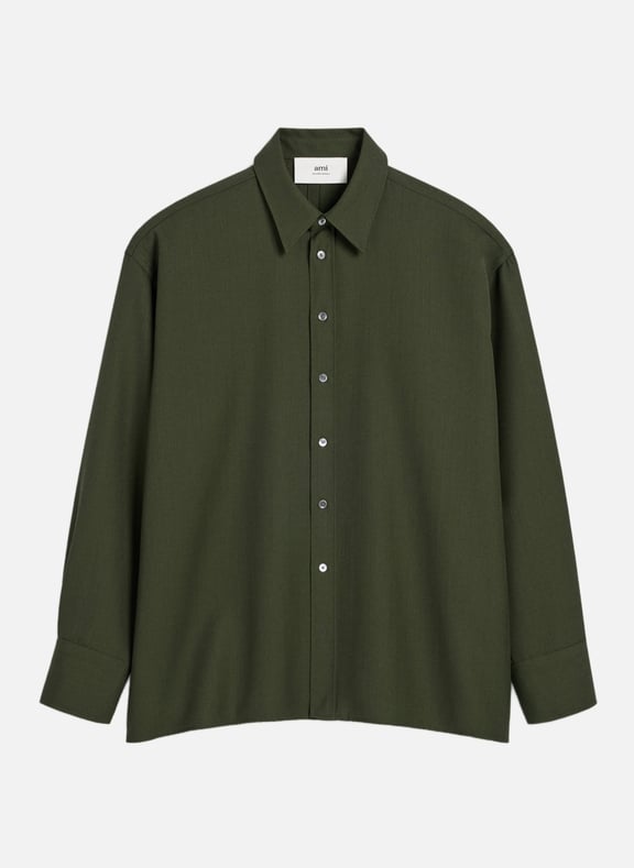 Chemise loose fente dos unisexe Vert by AMI PARIS AMI PARIS Chemise loose fente dos unisexe Vert