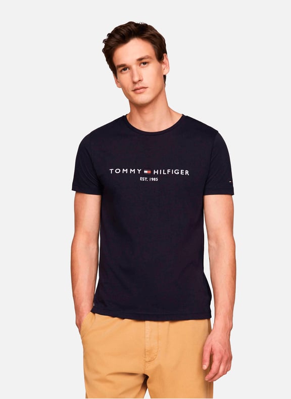 T-shirt logotypé en coton biologique Bleu by TOMMY HILFIGER TOMMY HILFIGER T-shirt logotypé en coton biologique Bleu
