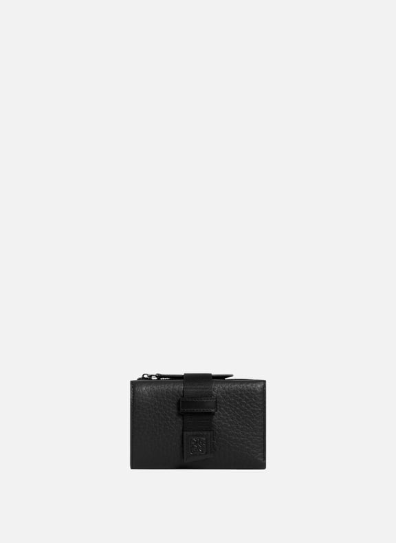 Porte cartes noah en cuir grain buffle et cuir lisse Noir by LE TANNEUR LE TANNEUR Porte cartes noah en cuir grain buffle et cuir lisse Noir