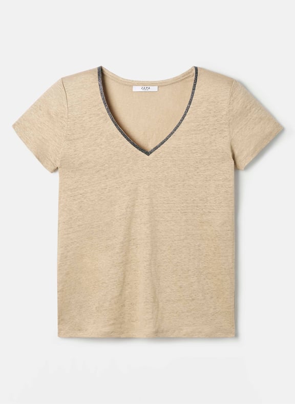 Top jersey bleu ciel fluide - tasmanie Beige by ZAPA ZAPA Top jersey bleu ciel fluide - tasmanie Beige