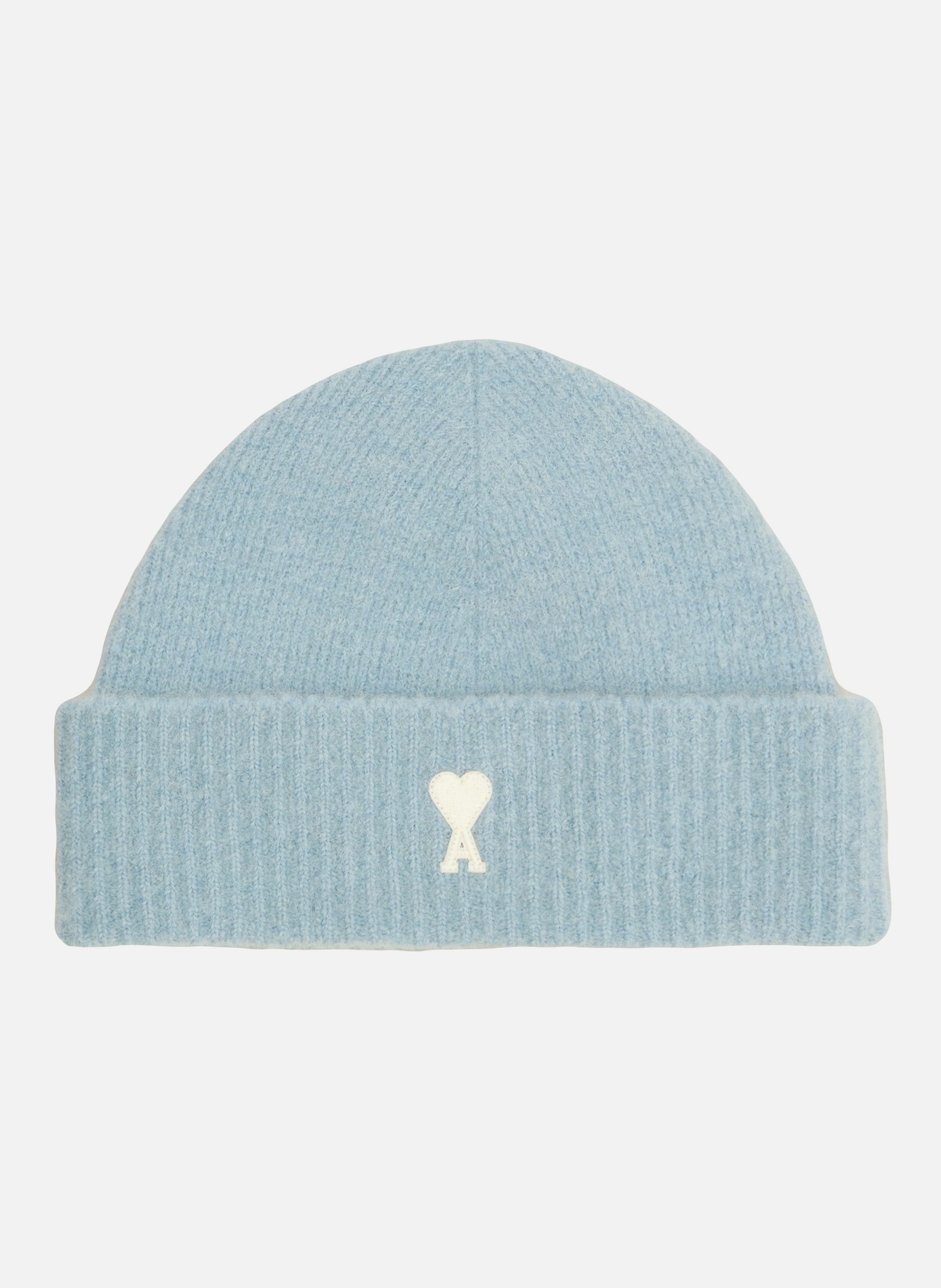 Bonnet ami de coeur en alpaga rayé unisexe AMI PARIS Bleu