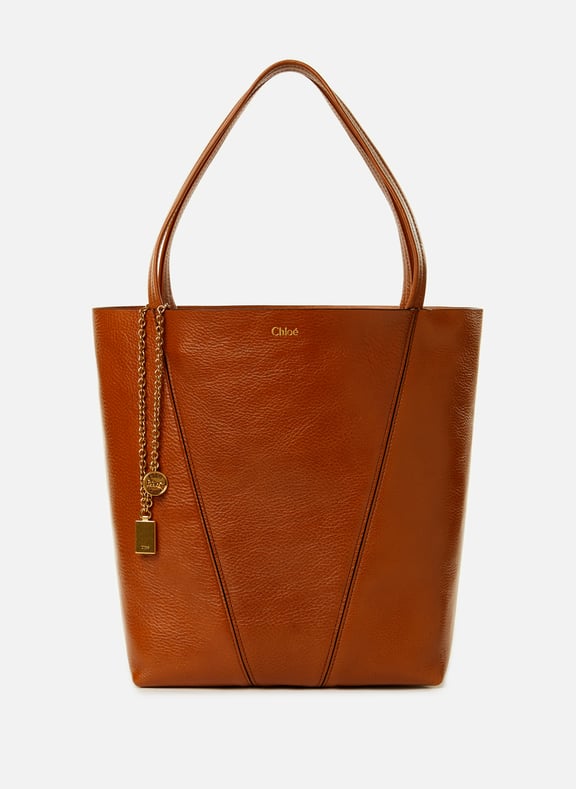 Spin medium grained leather tote bag Brown by CHLOÉ CHLOÉ Spin medium grained leather tote bag Brown