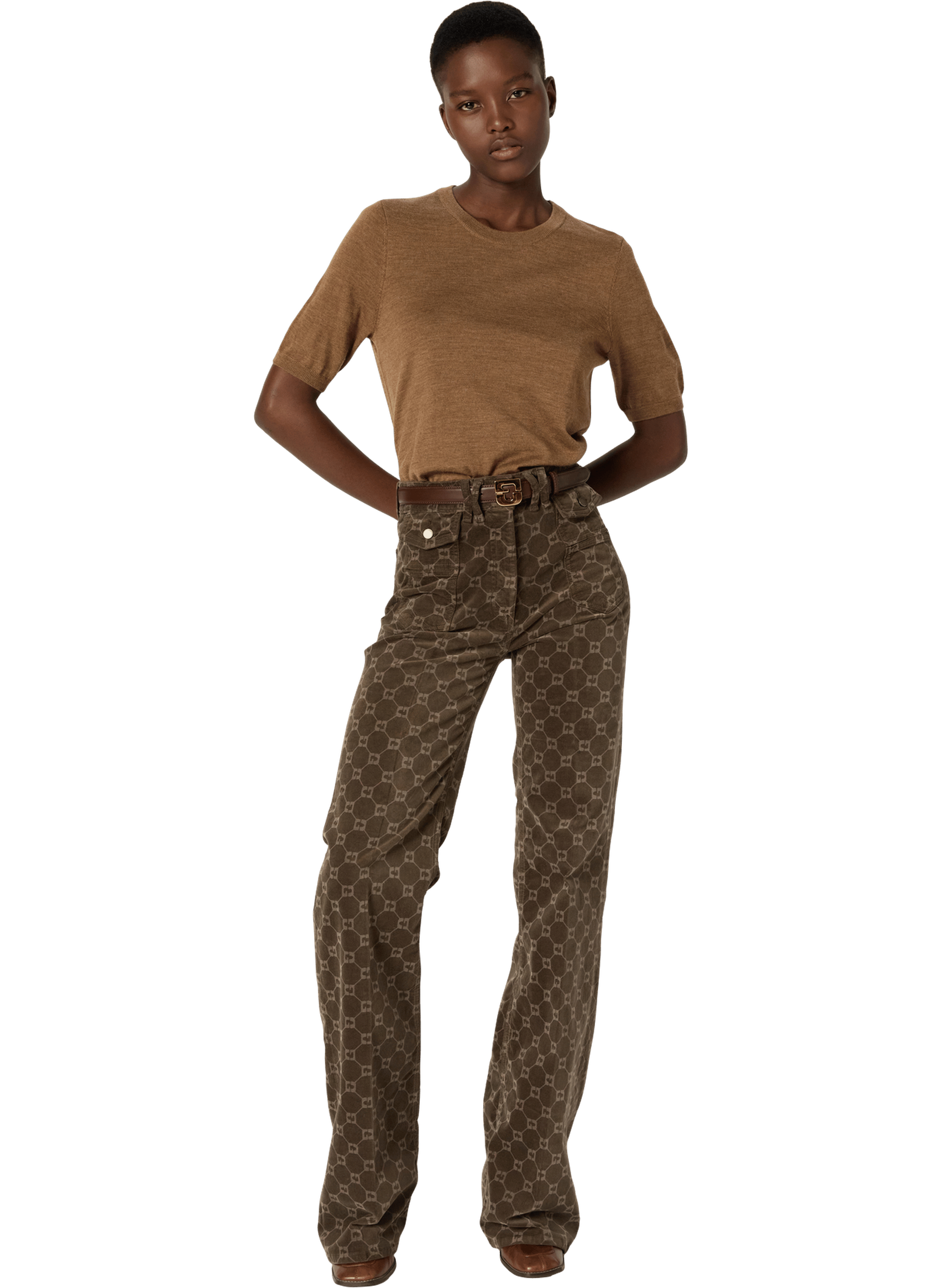 Col rond sans manche en laine fine - elsa GERARD DAREL Marron