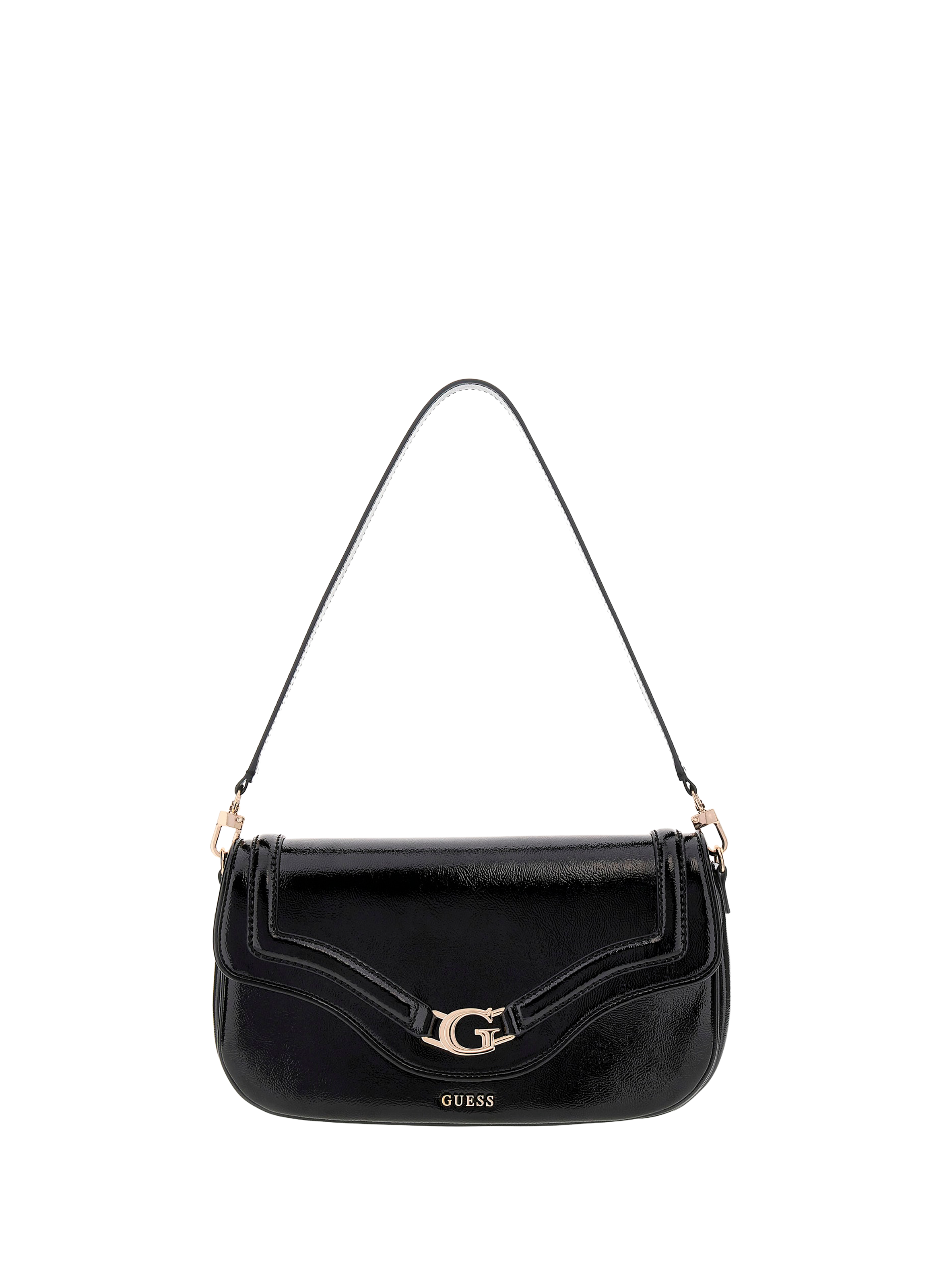 GUESS Sac épaule verni Black