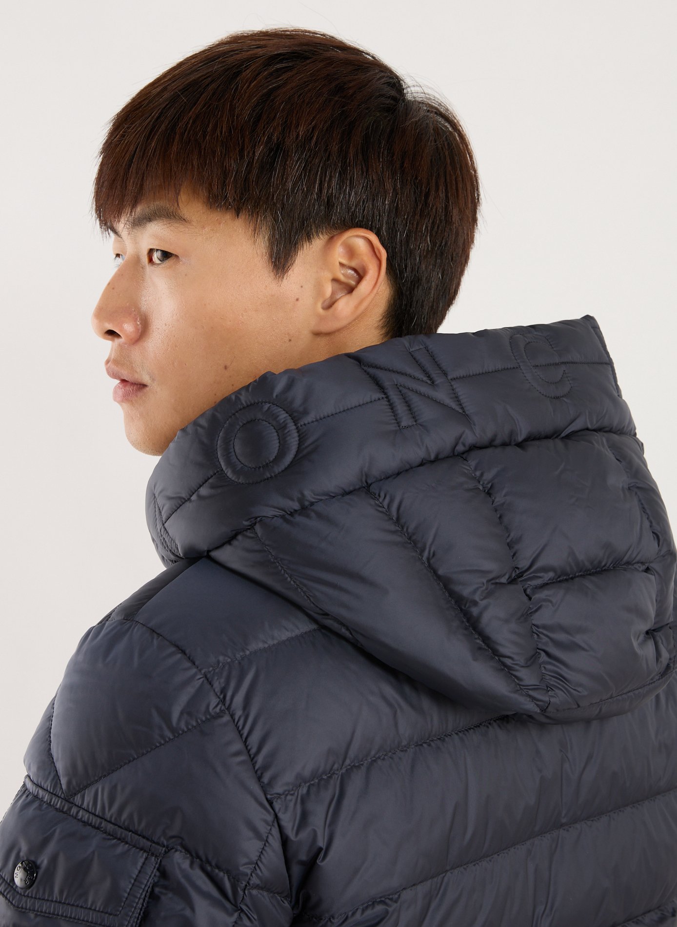 Short hooded puffer jacket Najan MONCLER Blue
