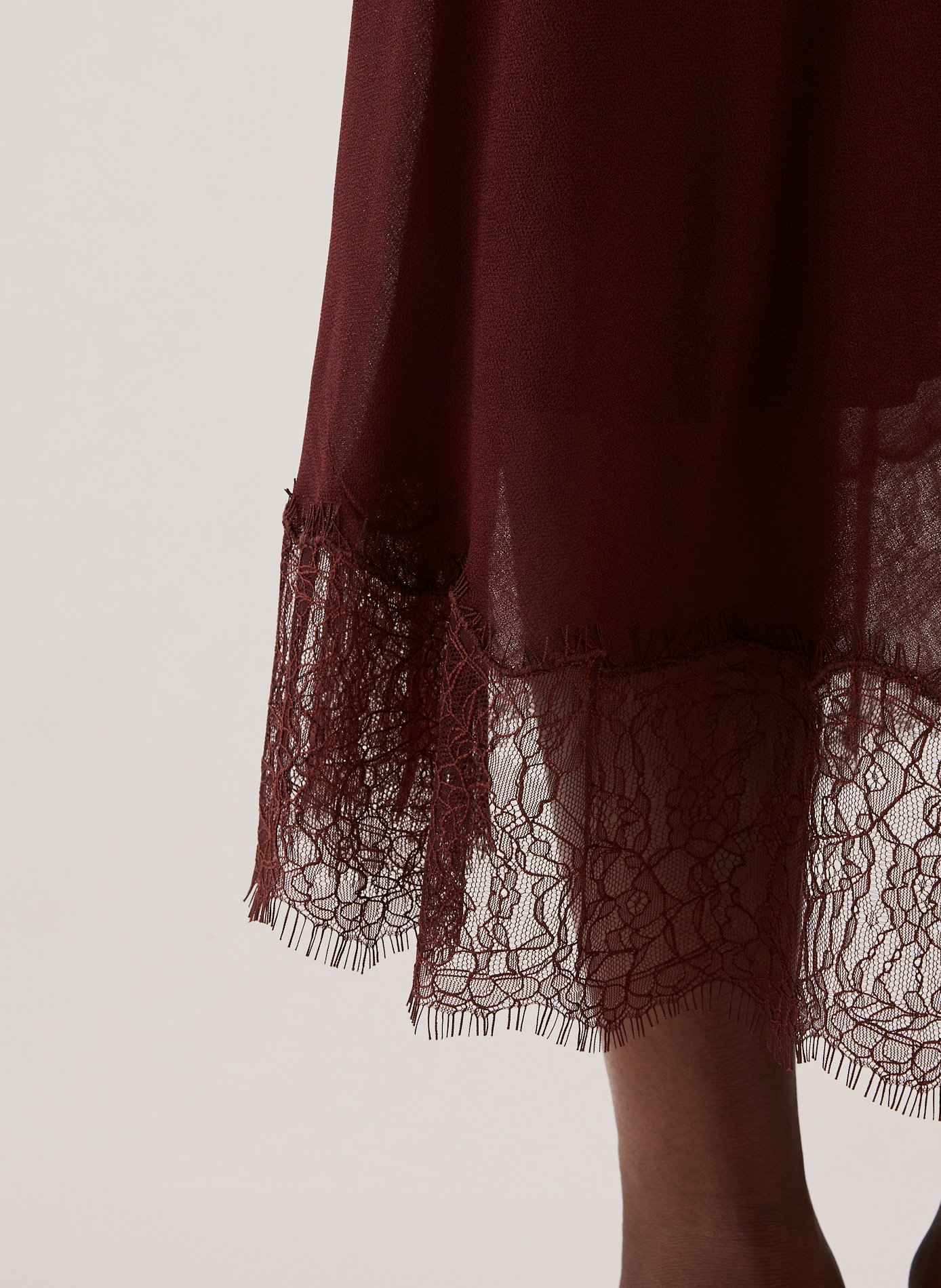 Two-material dress SELF PORTRAIT Brown