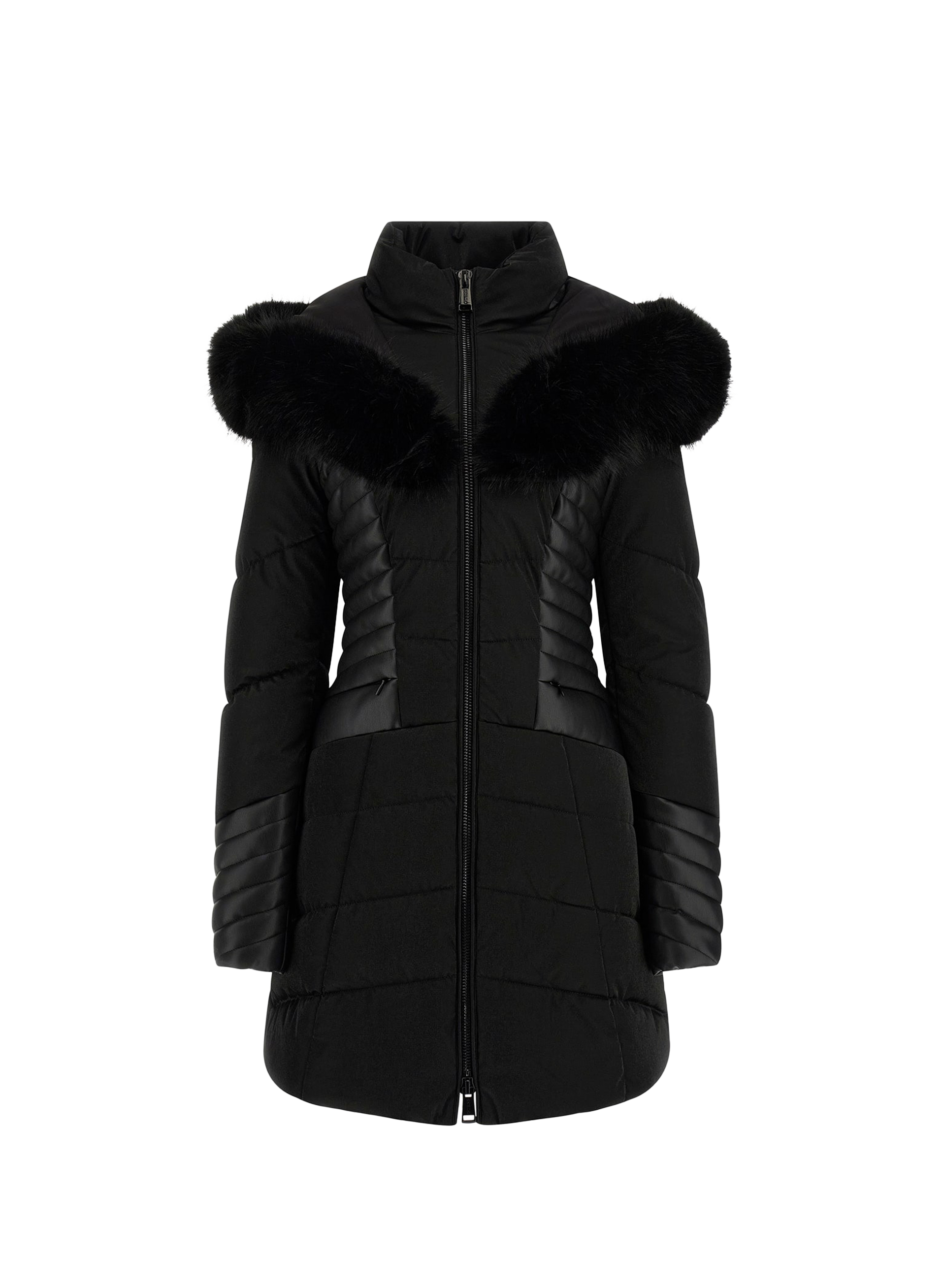 Manteau à capuche amovible GUESS Noir