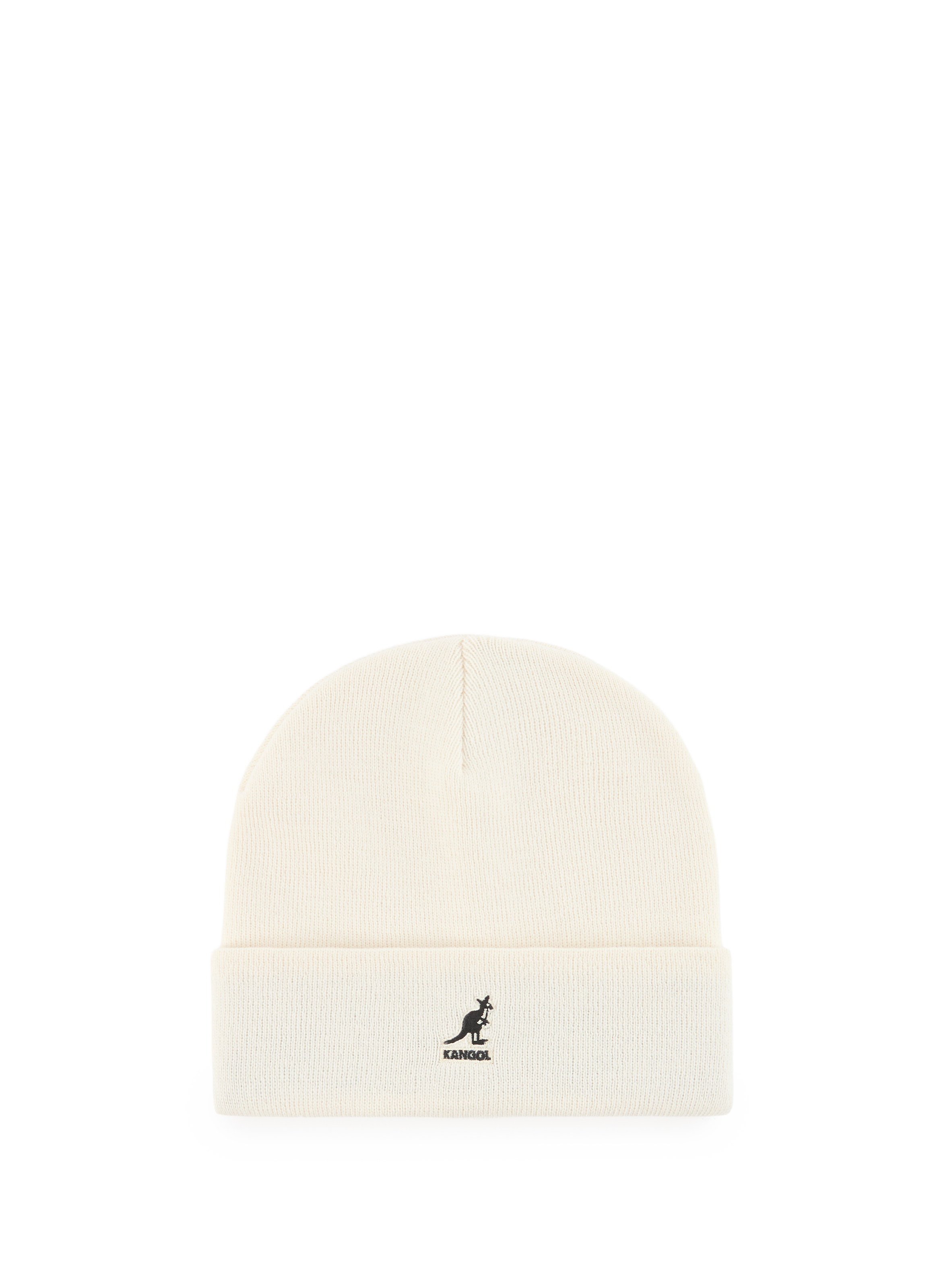 KANGOL Bonnet côtelé à logo brodé Beige