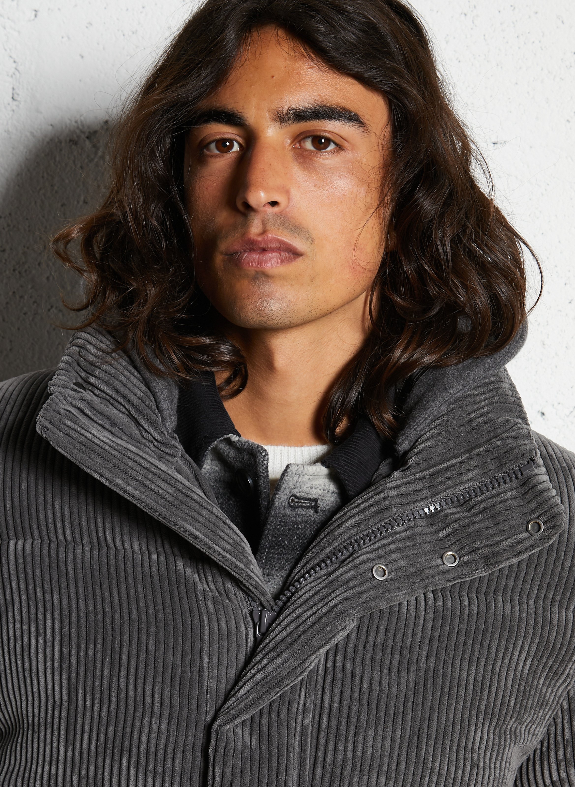 Doudoune côtelée oversize IKKS Gris