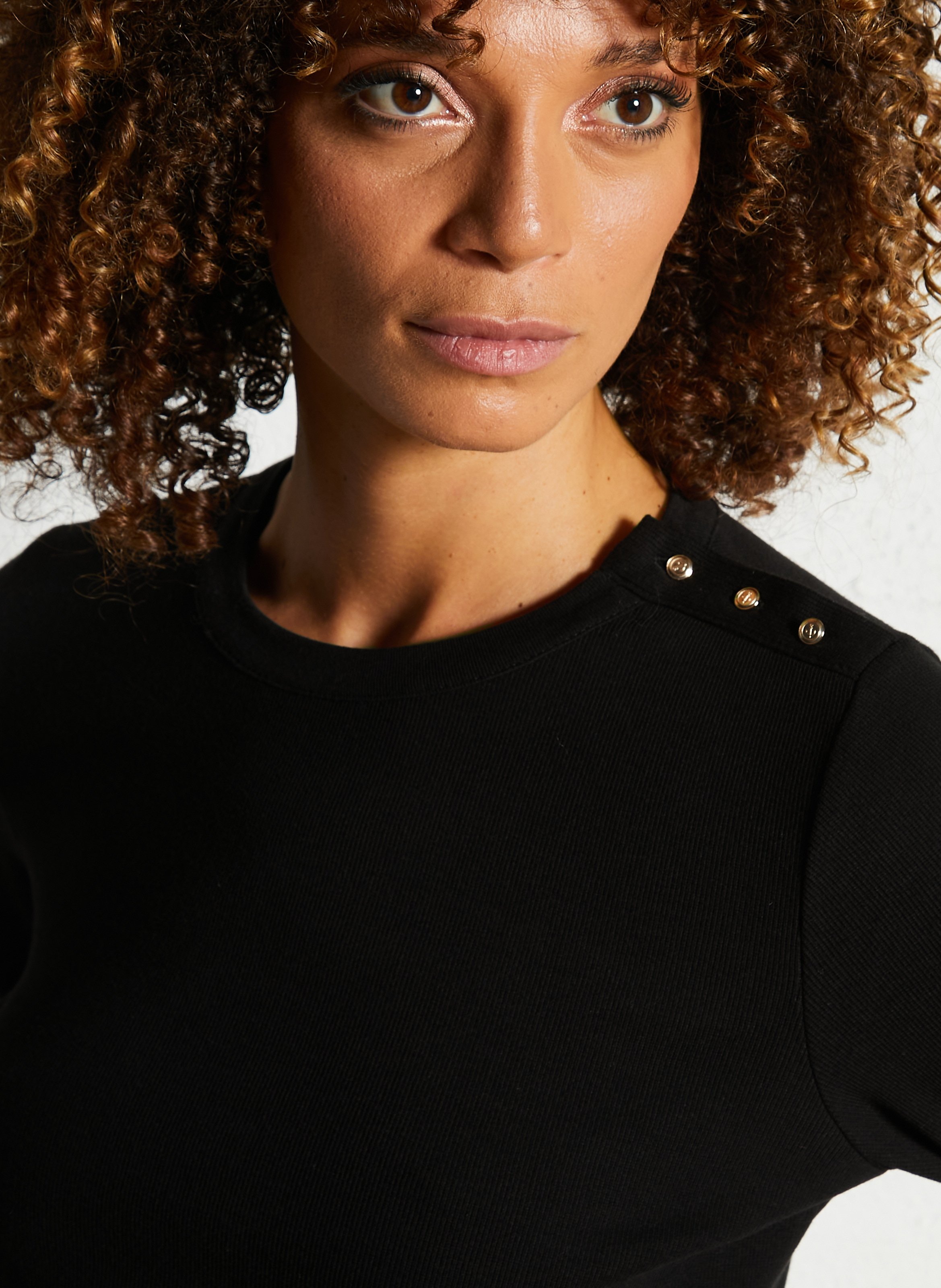 Tee-shirt droit col rond en coton mélangé ARMOR-LUX Noir