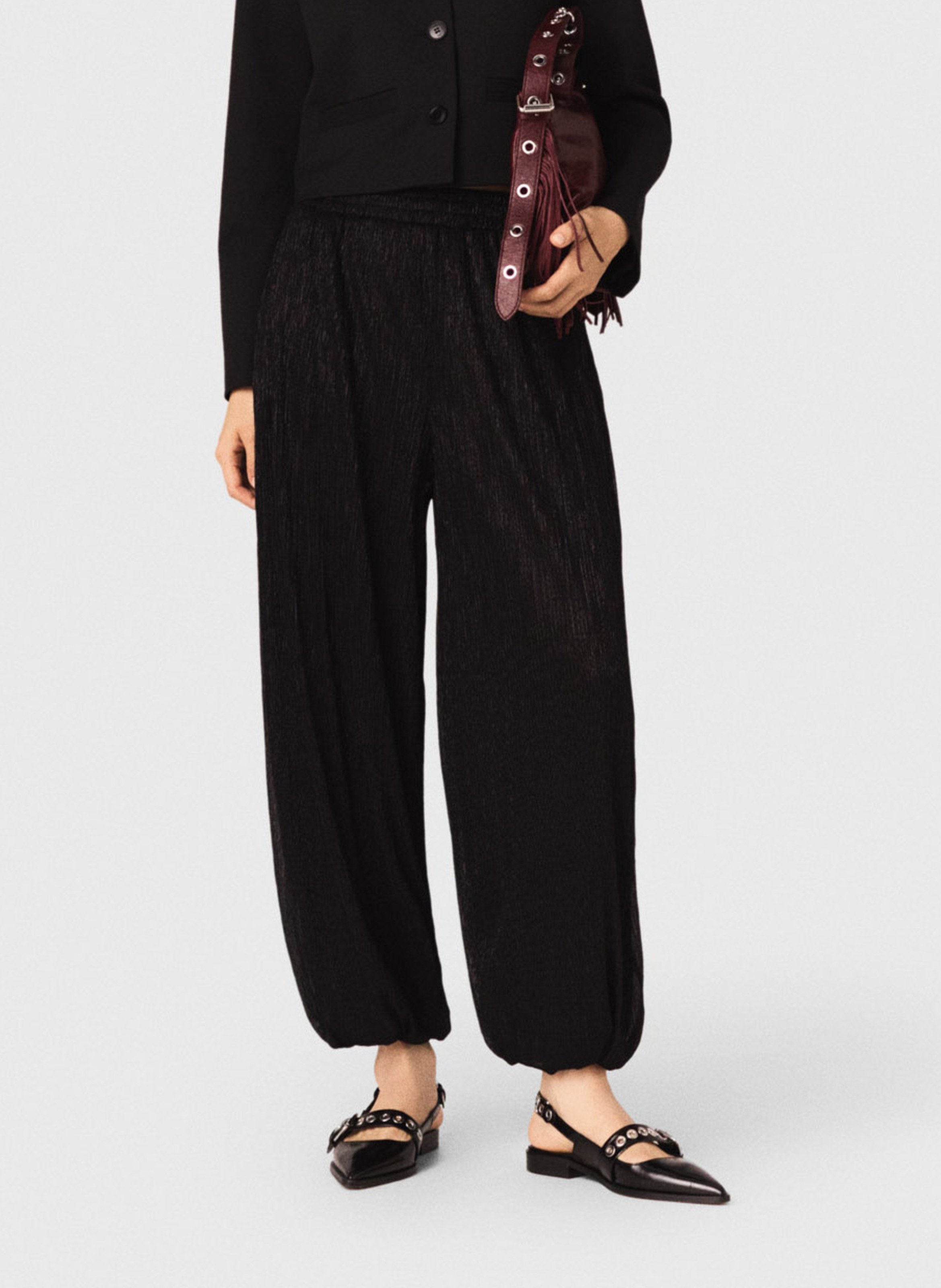 Pantalon large bouffant MAJE Noir