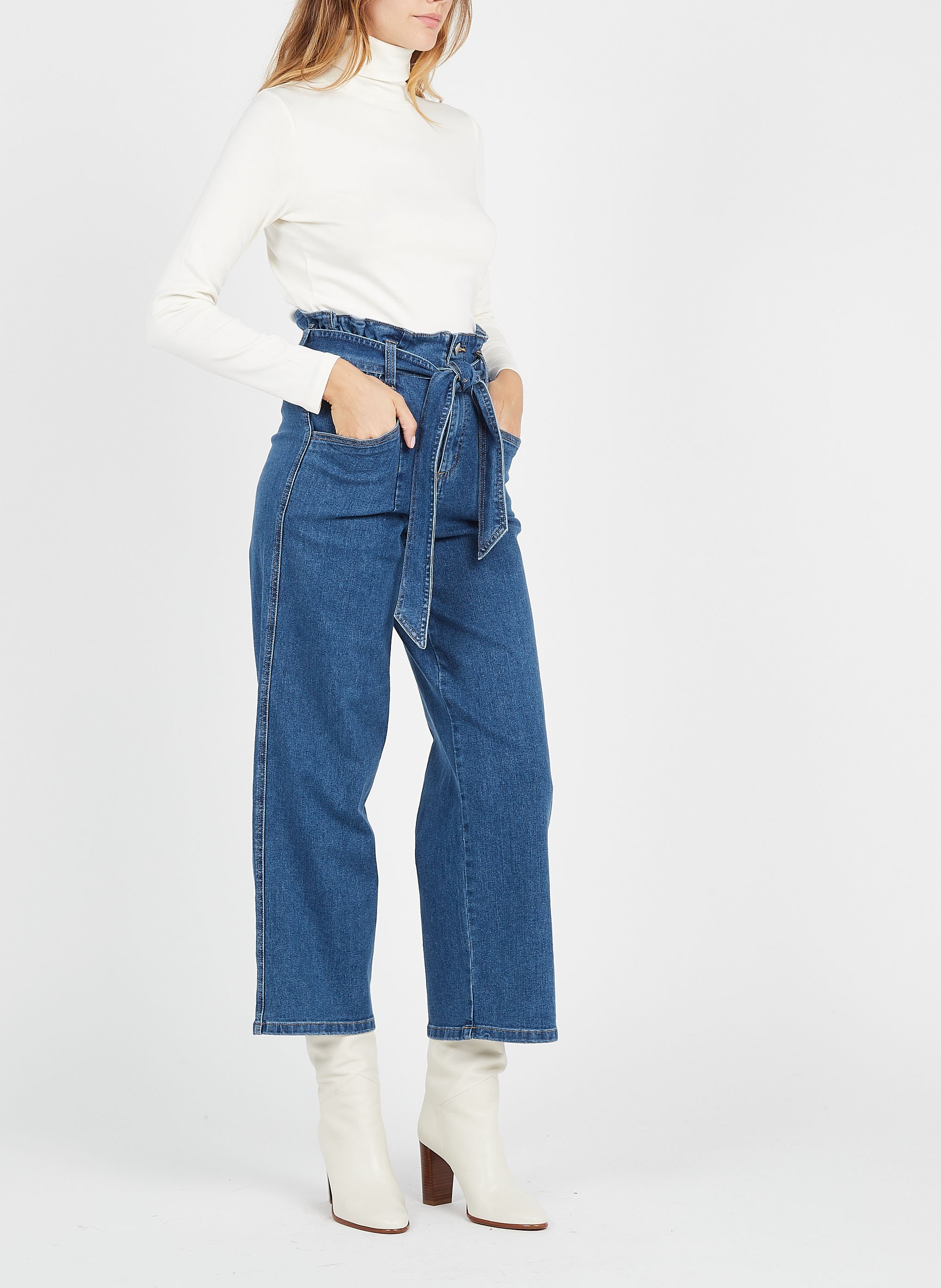 Tee-shirt droit col roulé ferguie MAISON 123 Blanc