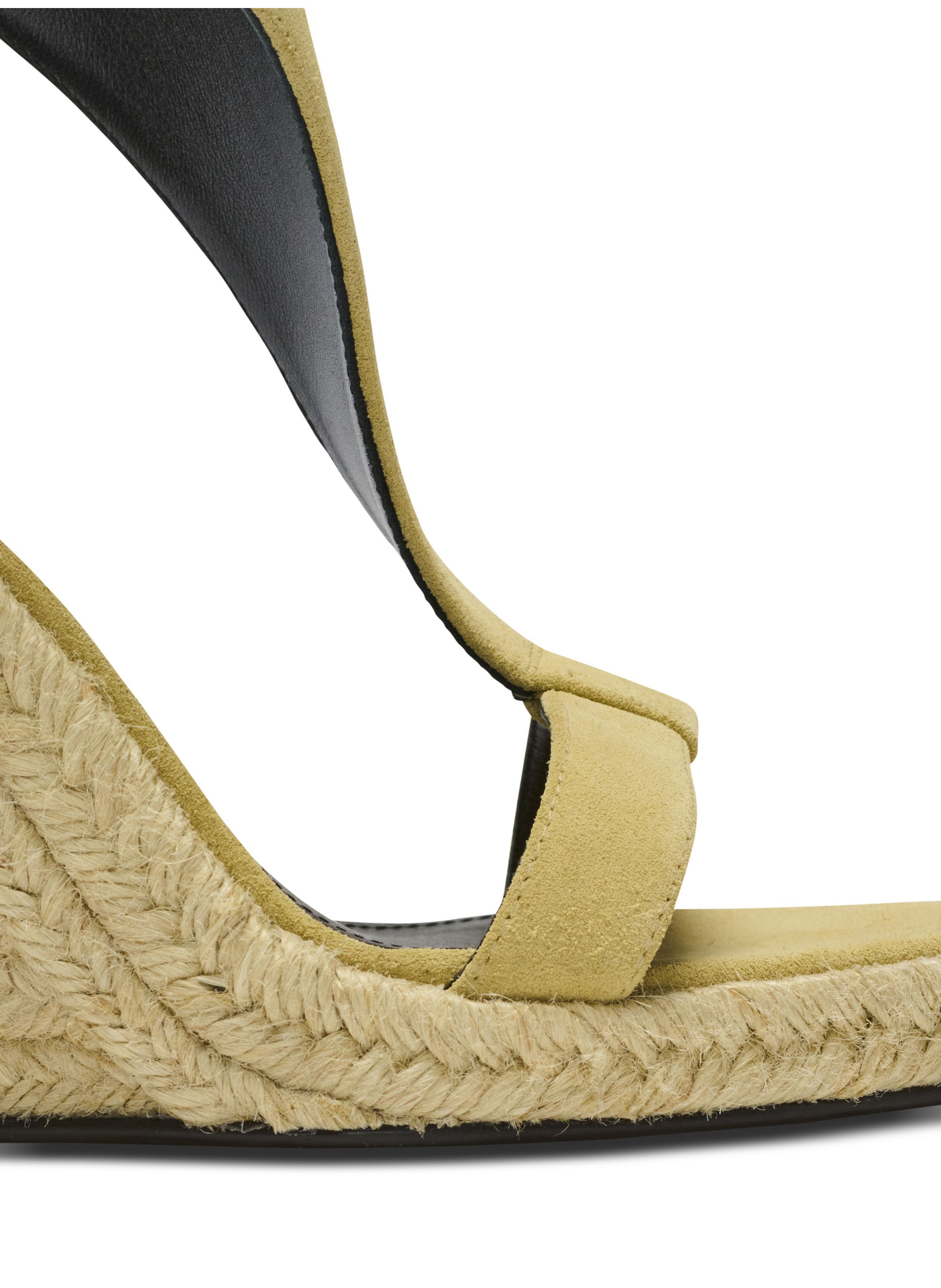 Espadrilles compensées anthem en daim BALMAIN Beige