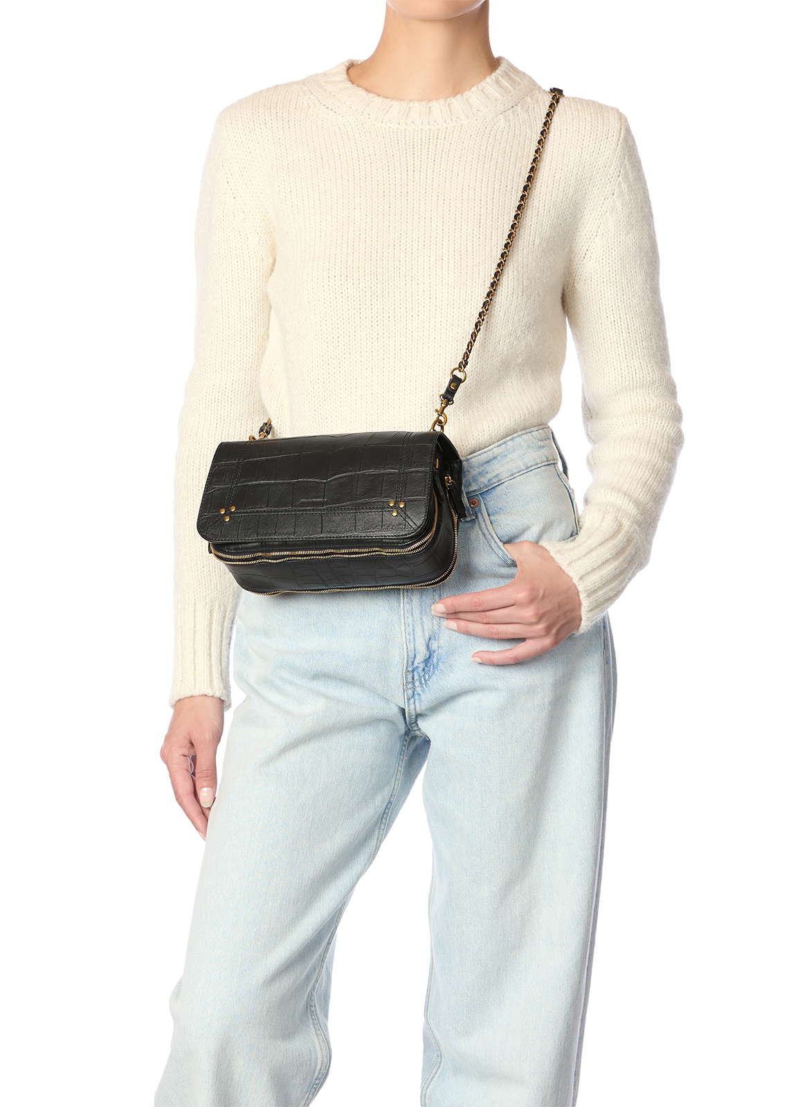 Bobi leather shoulder bag JÉRÔME DREYFUSS Black