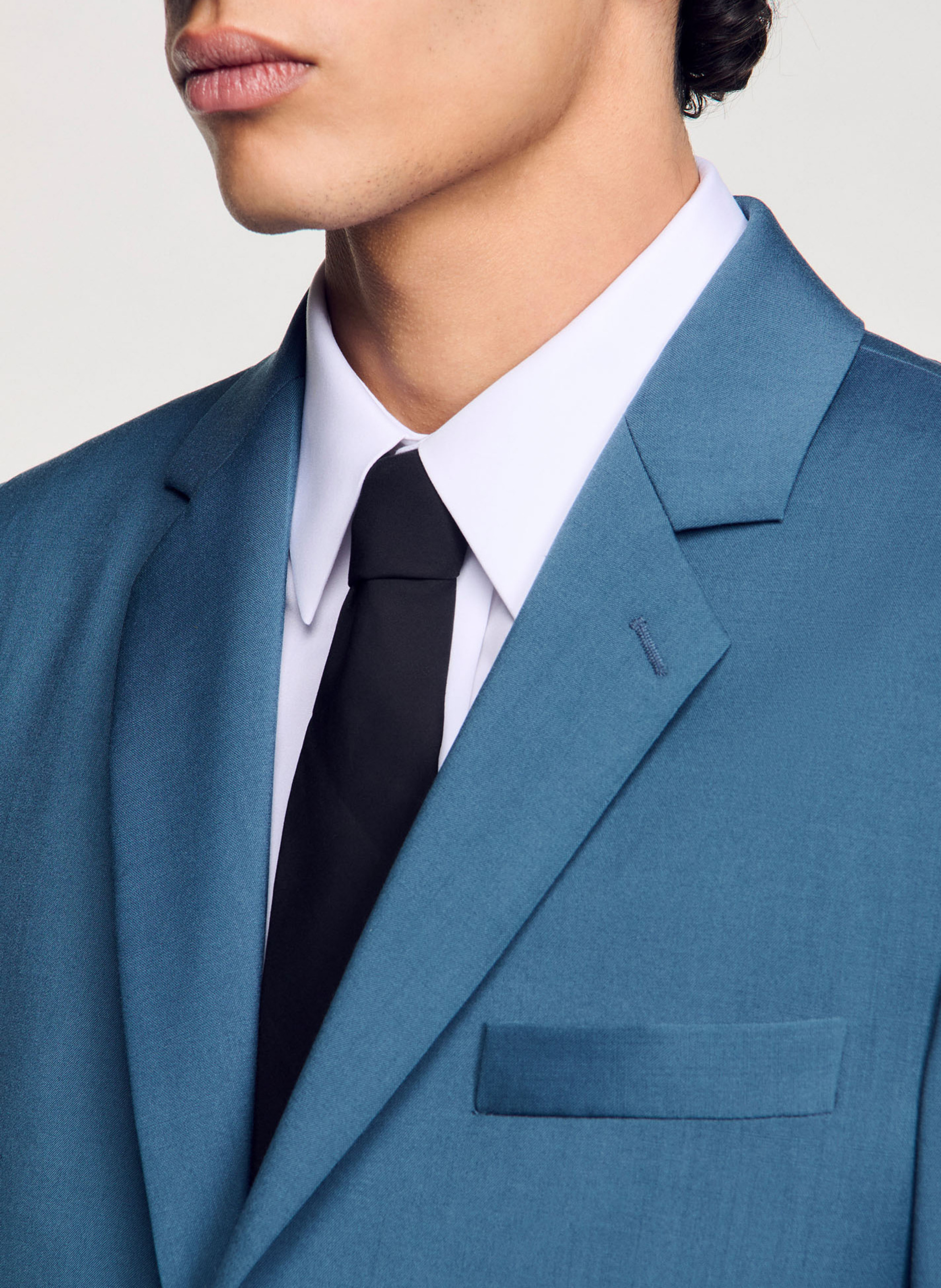 Veste de tailleur en laine SANDRO Bleu
