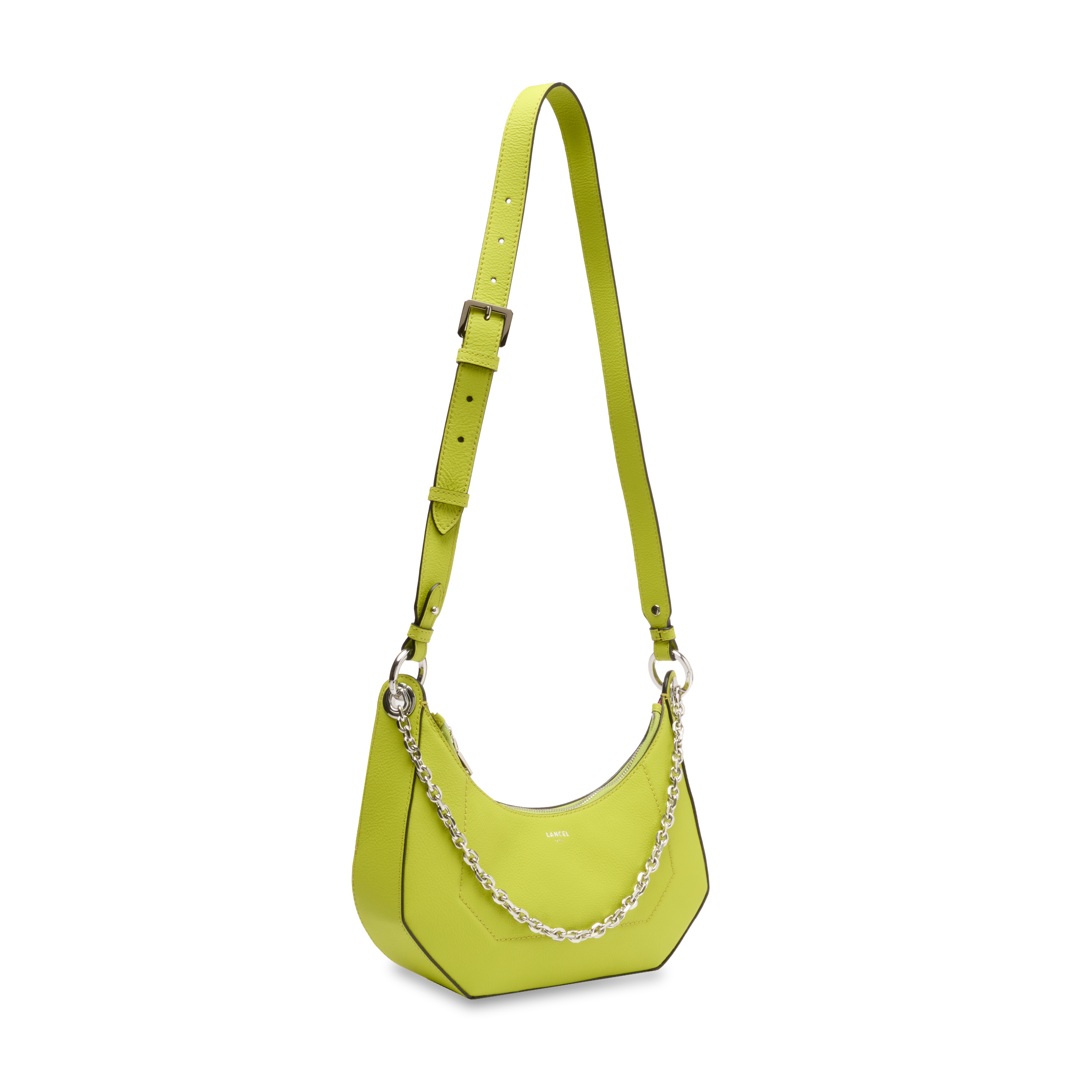 Sac zippé m double porté croisette de lancel en cuir LANCEL Vert