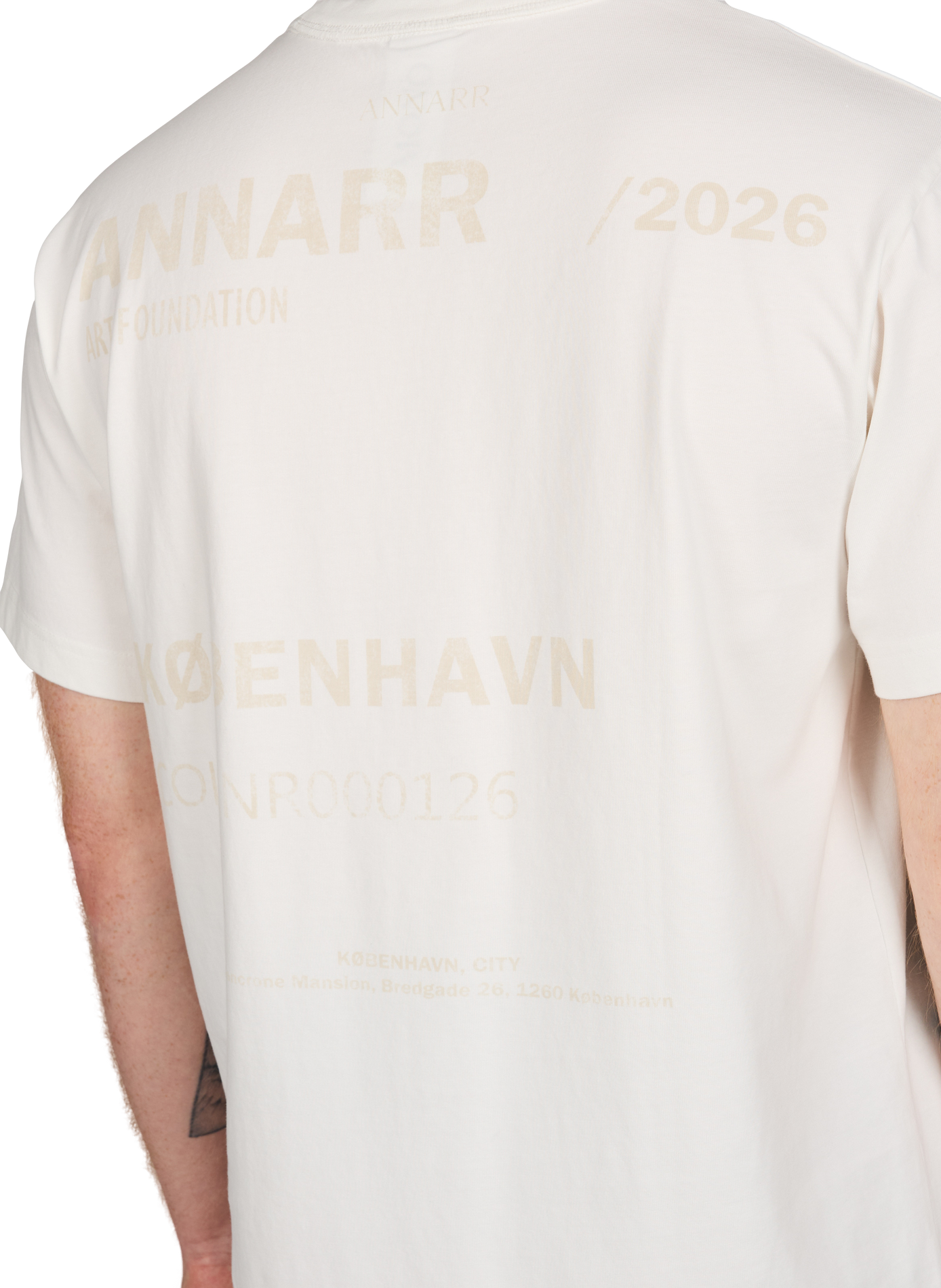 Round neck printed cotton T-shirt ANNARR Beige