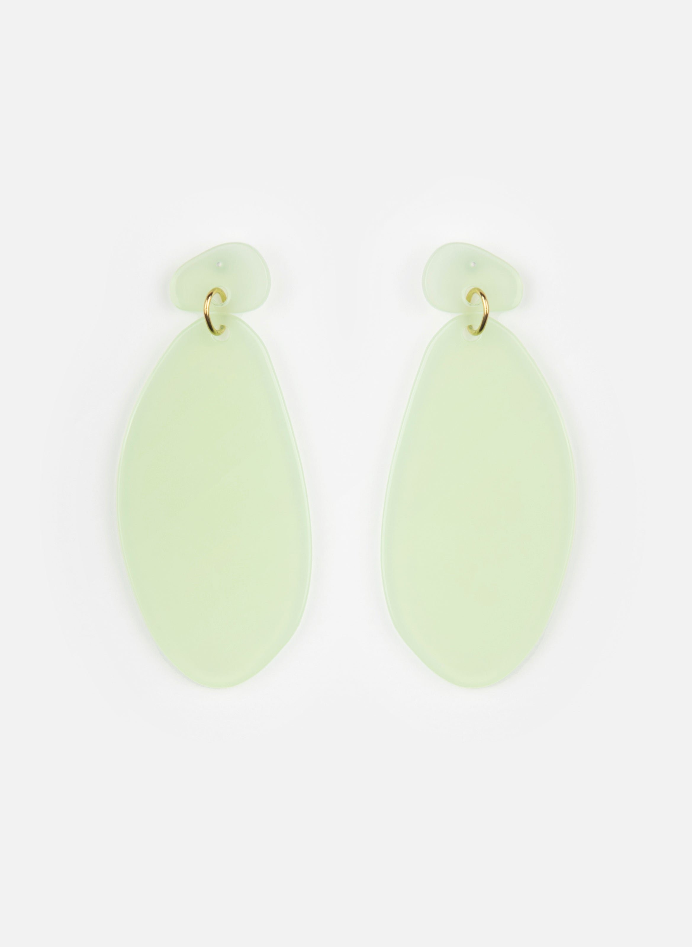 Boucles d'oreille ové en acétate de cellulose KURAGE GINZA Vert