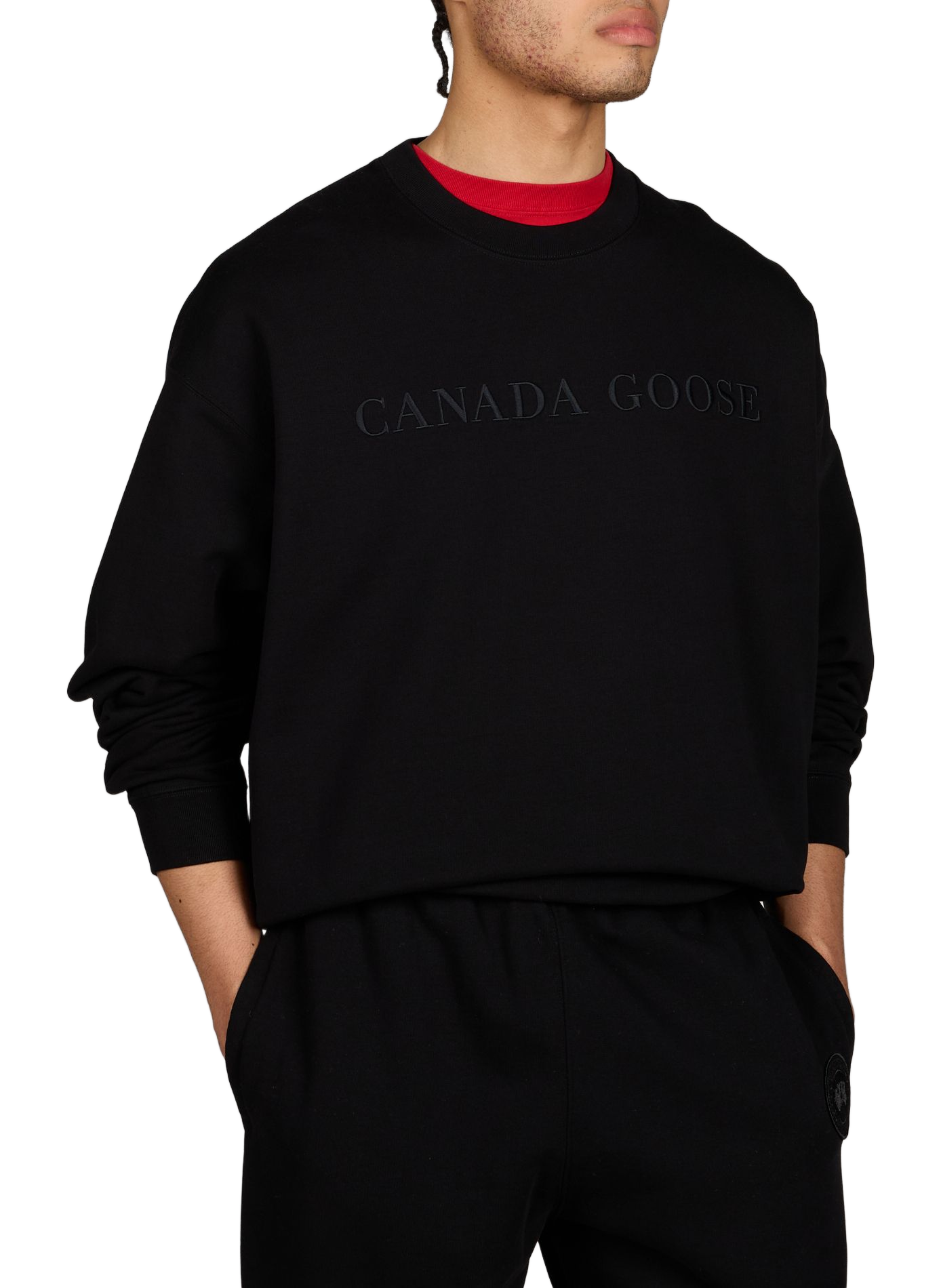 Sweat ample à broderie ton sur ton CANADA GOOSE Noir