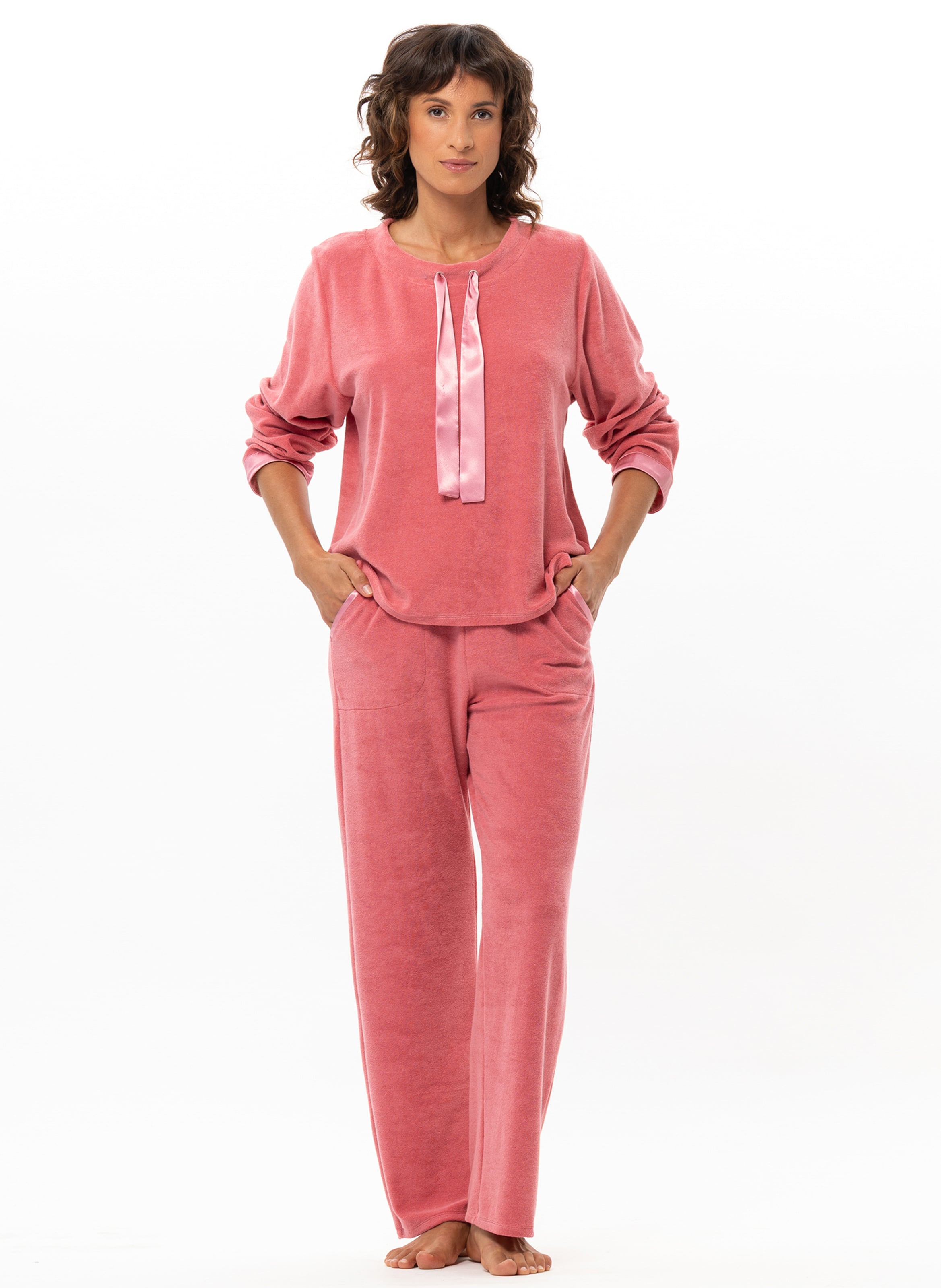 Ensemble homewear en bouclette éponge gelato 222 LE CHAT Rose