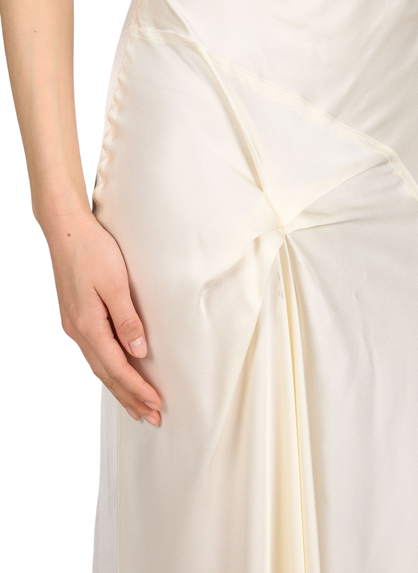 Robe sans manches drapée et satinée VICTORIA BECKHAM Blanc