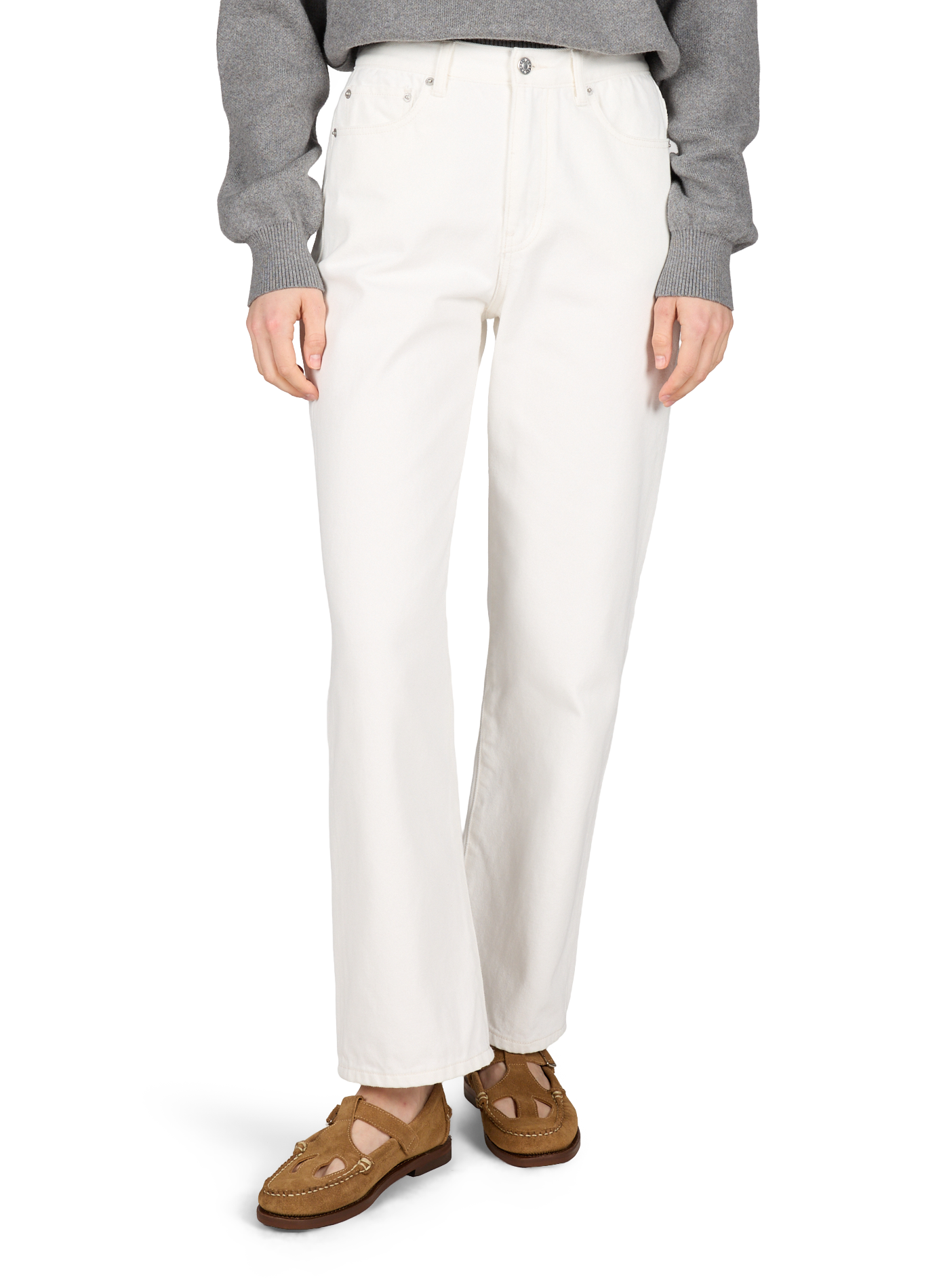 Straight cotton jeans DUNST White