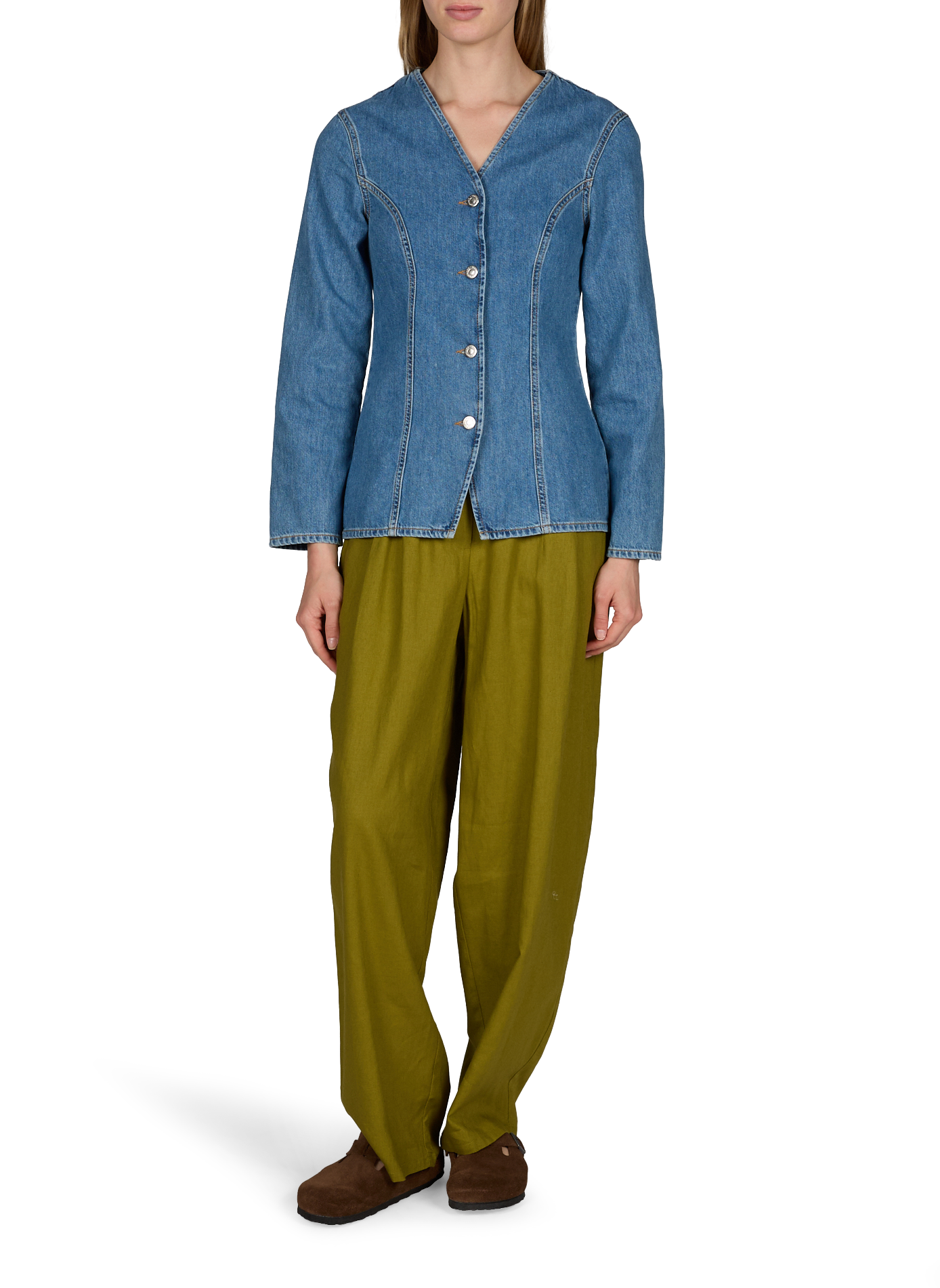 Cotton denim shirt TOPSHOP Blue