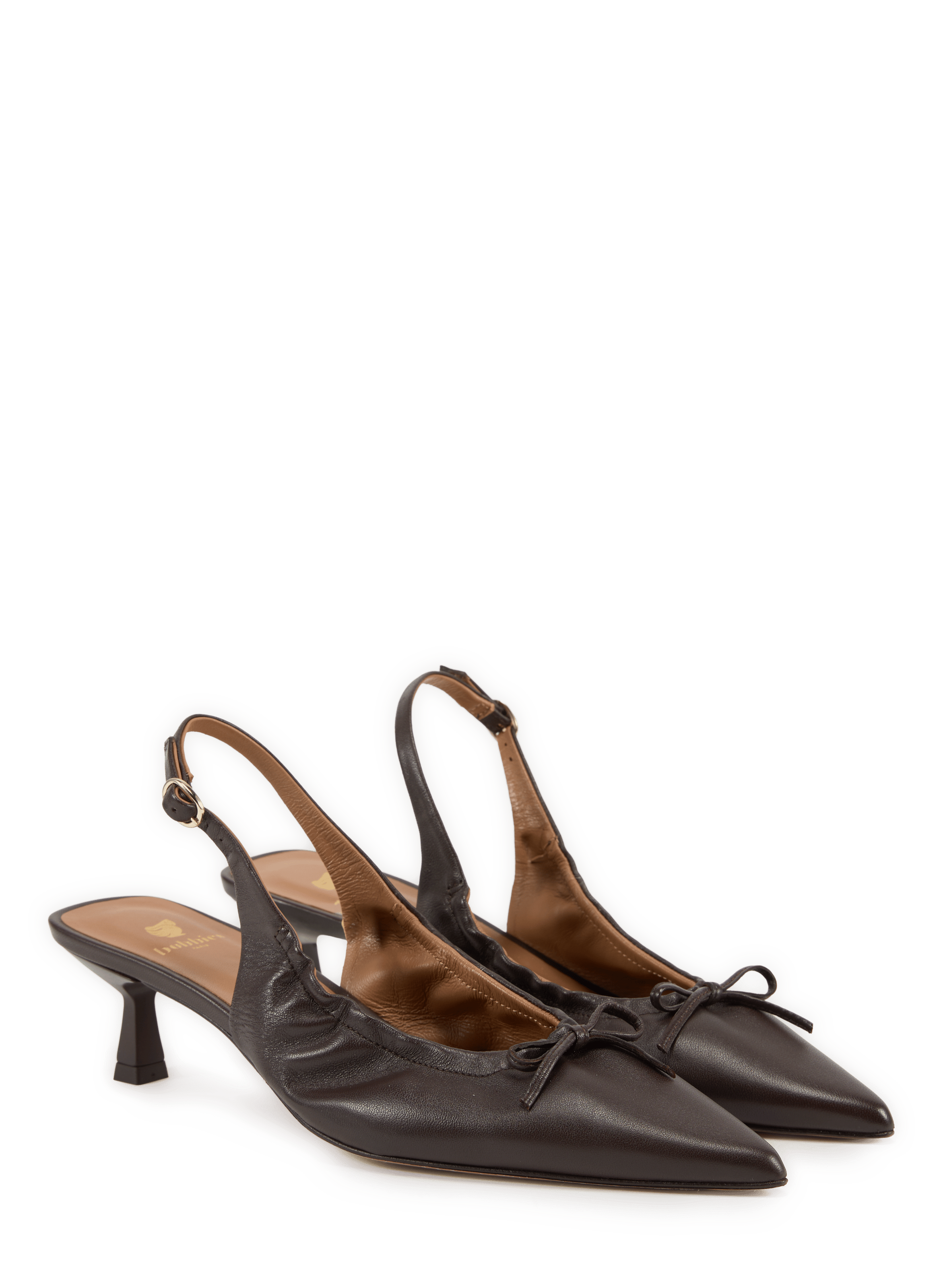 Sling-back Gigi in leather BOBBIES Brown