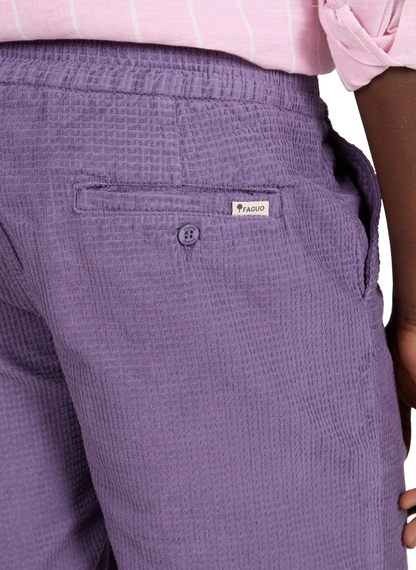 Short droit Chèvre en coton FAGUO Violet