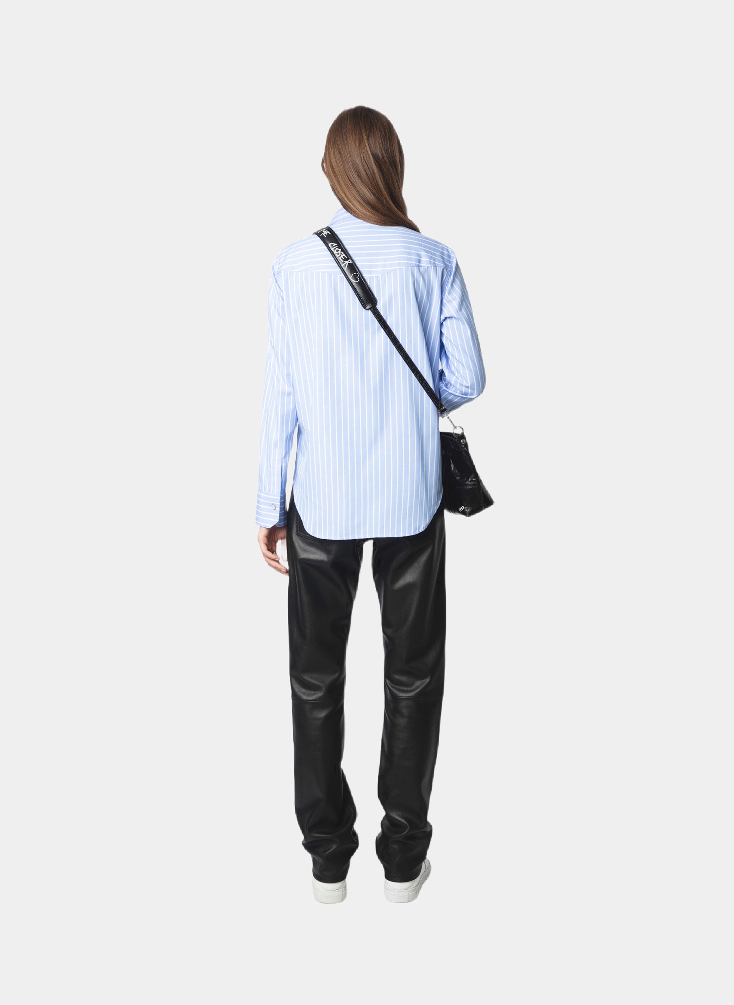 Chemise droite rayée en coton thelma ZADIG&VOLTAIRE Bleu