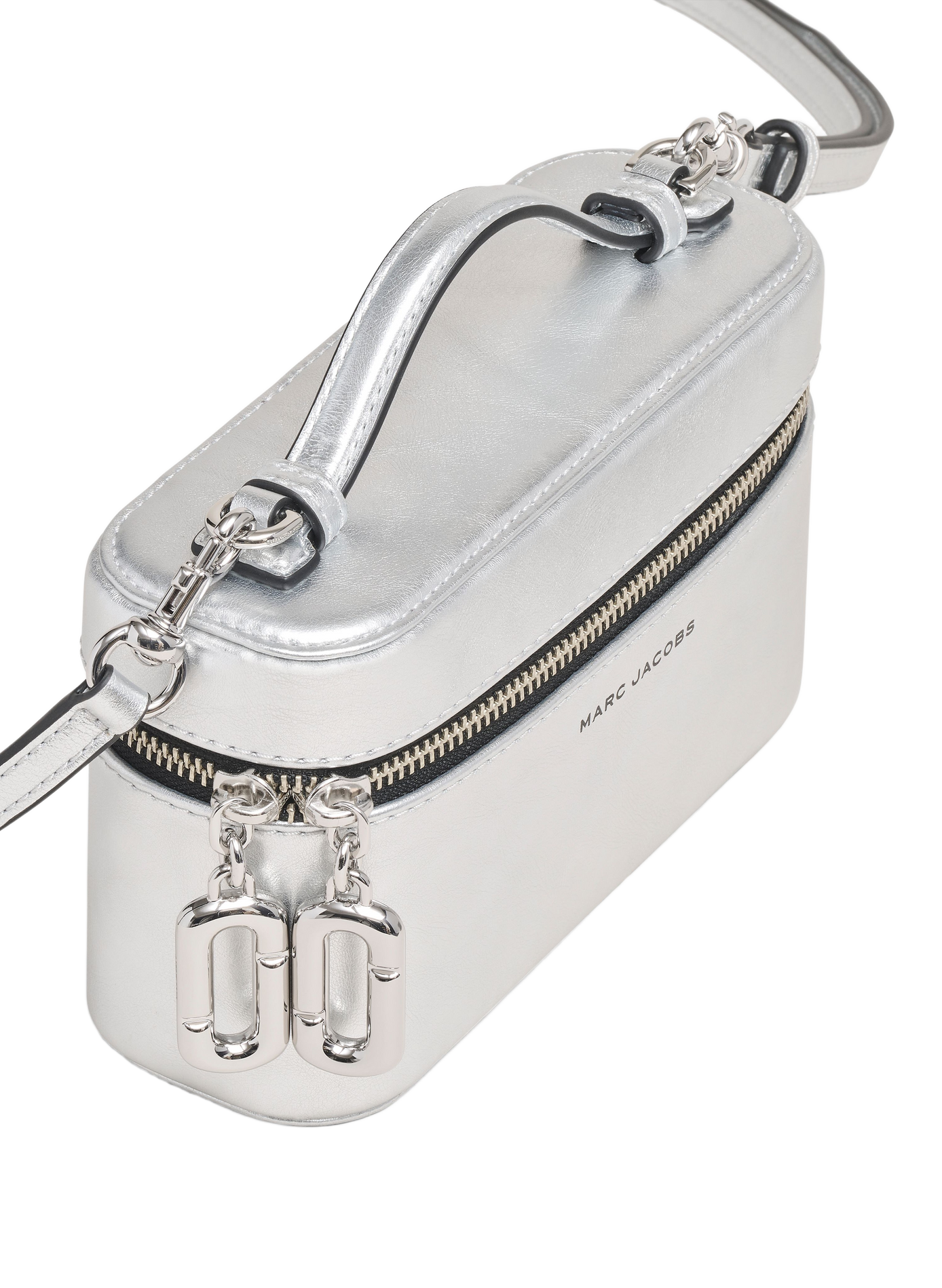 Pochette The Scene Vanity en cuir métallisé MARC JACOBS Argent